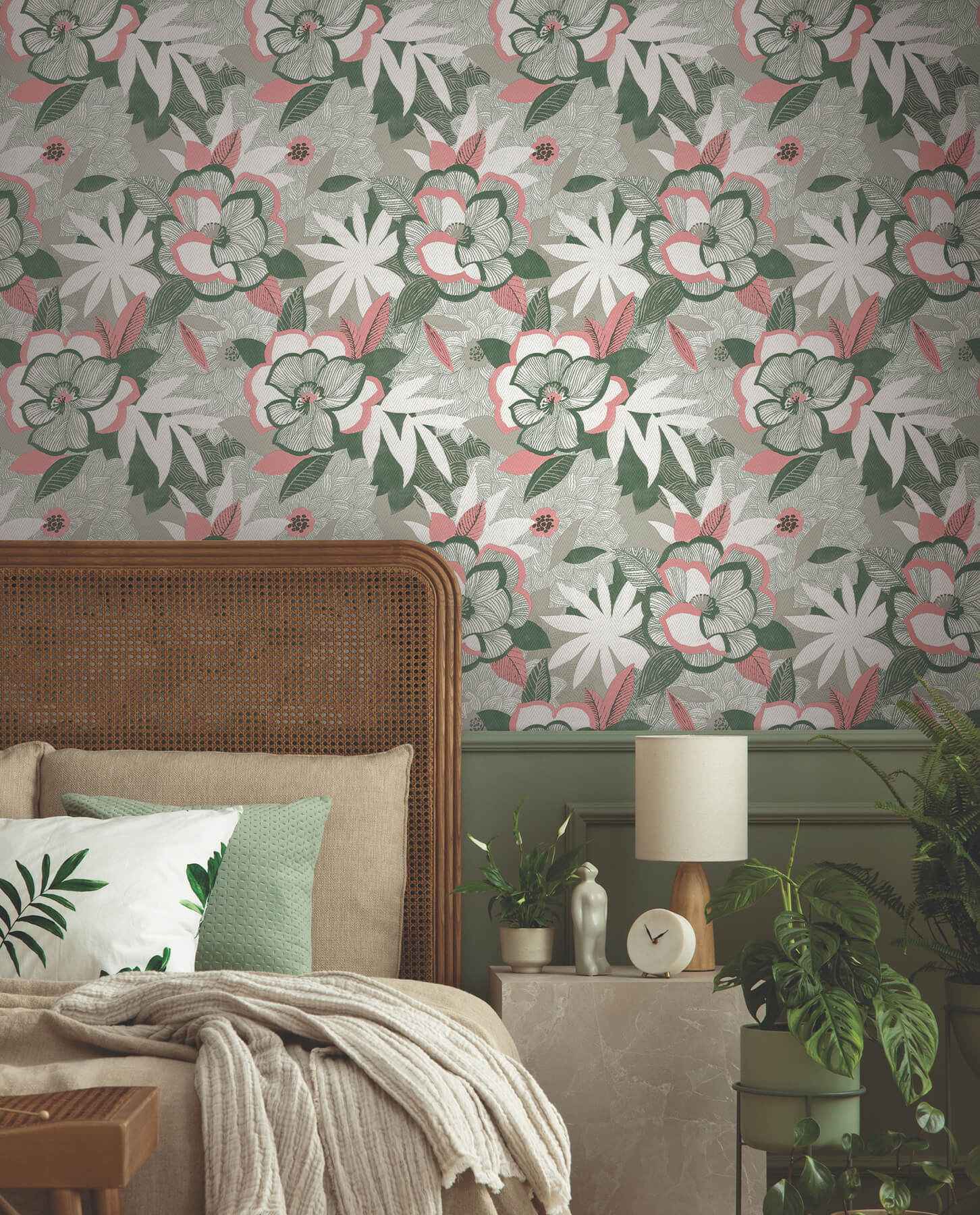 Fantasium Coral Floral Peel Stick Wallpaper - York Wallcoverings - PSW1700RL - York Wallcoverings Wallpaper