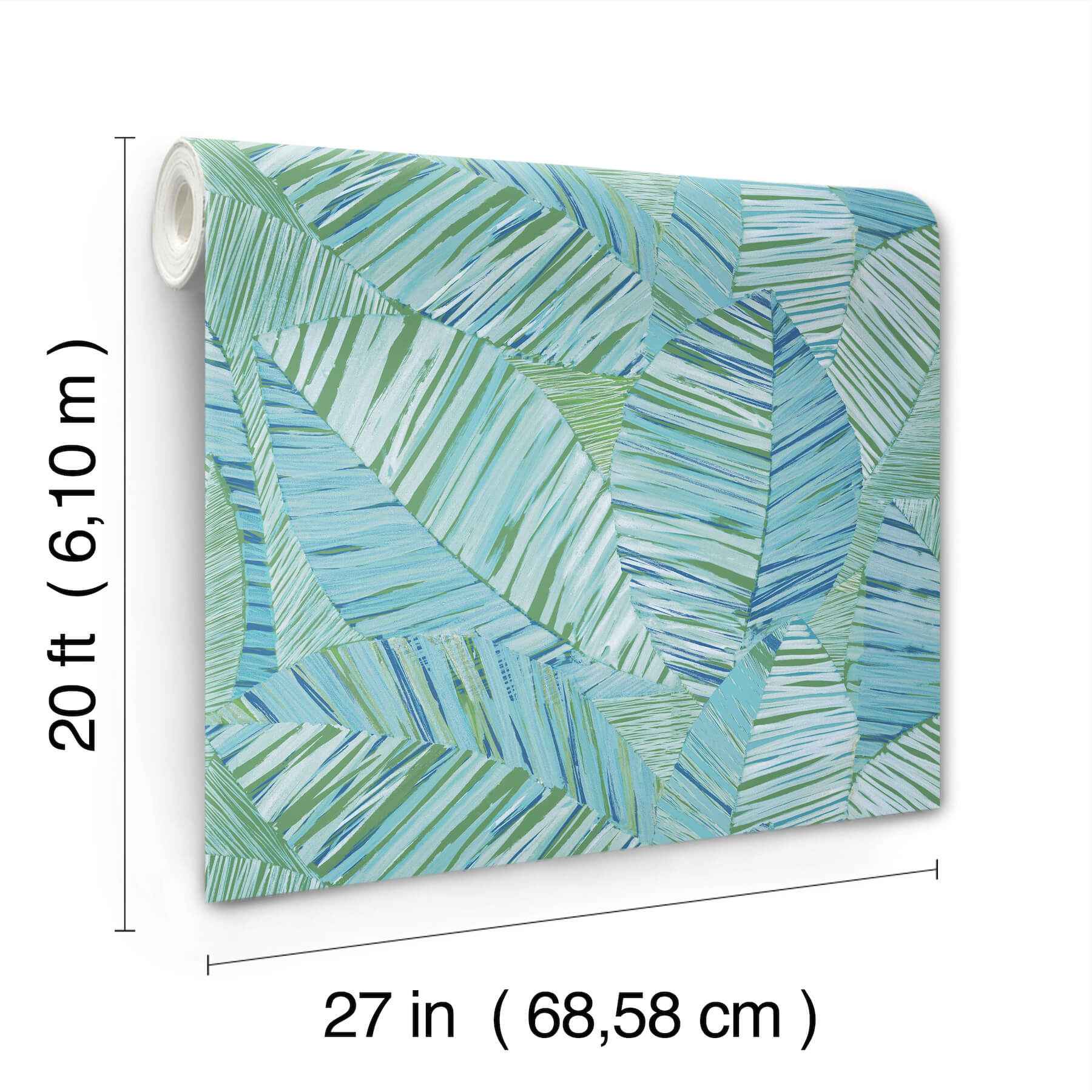 Crown Canopy Blue Palm Peel Stick Wallpaper - York Wallcoverings - PSW1704RL - York Wallcoverings Wallpaper