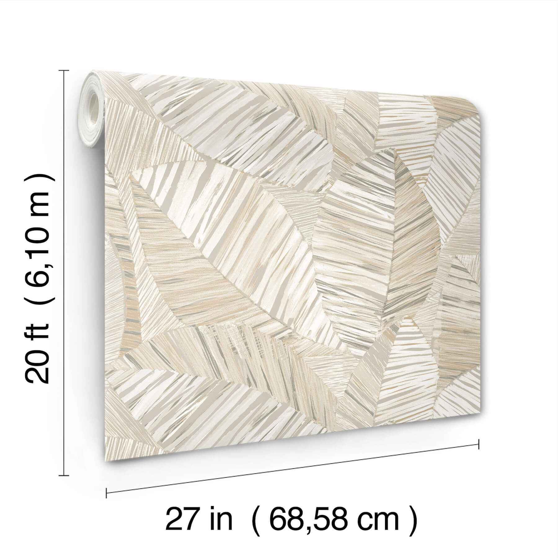 Crown Canopy Neutral Palm Peel Stick Wallpaper - York Wallcoverings - PSW1705RL - York Wallcoverings Wallpaper