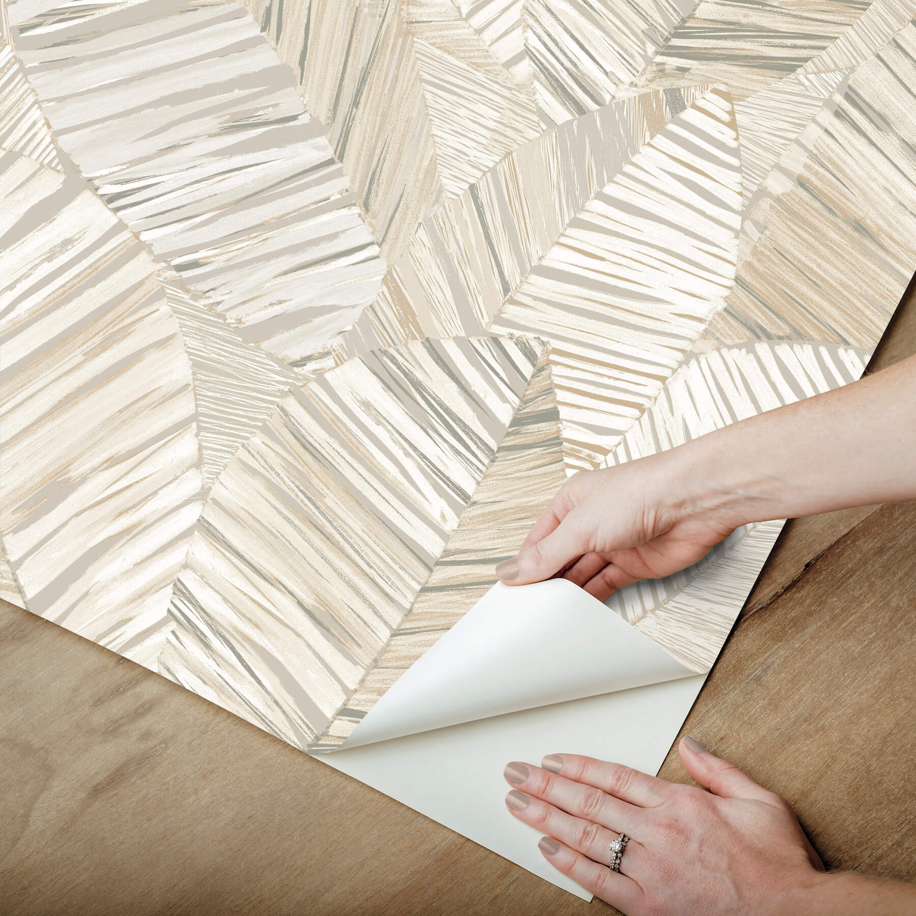 crown-canopy-neutral-palm-peel-stick-wallpaper-york-wallcoverings-psw1705rl - York Wallcoverings Wallpaper