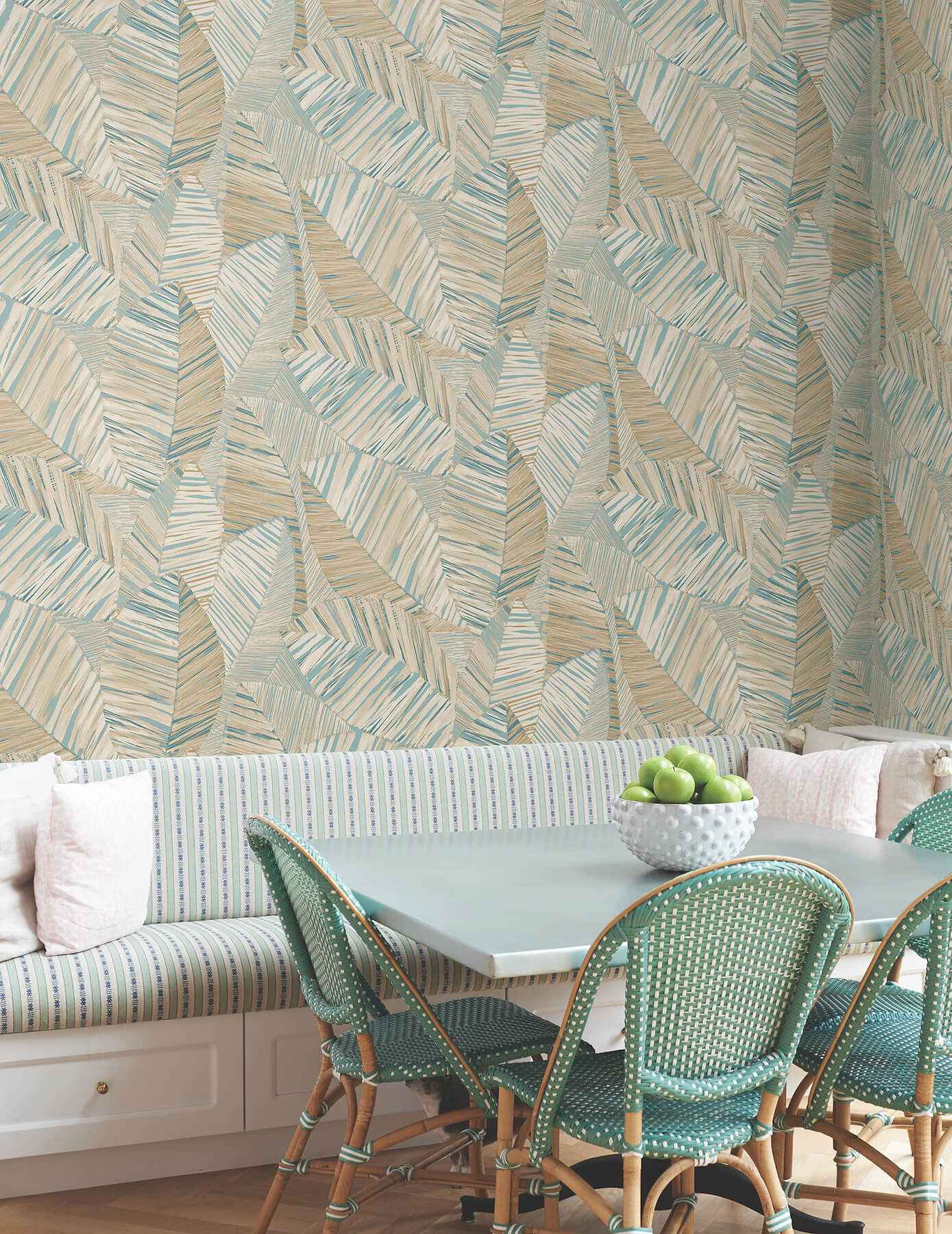 Crown Canopy Teal Palm Peel Stick Wallpaper - York Wallcoverings - PSW1706RL - York Wallcoverings Wallpaper
