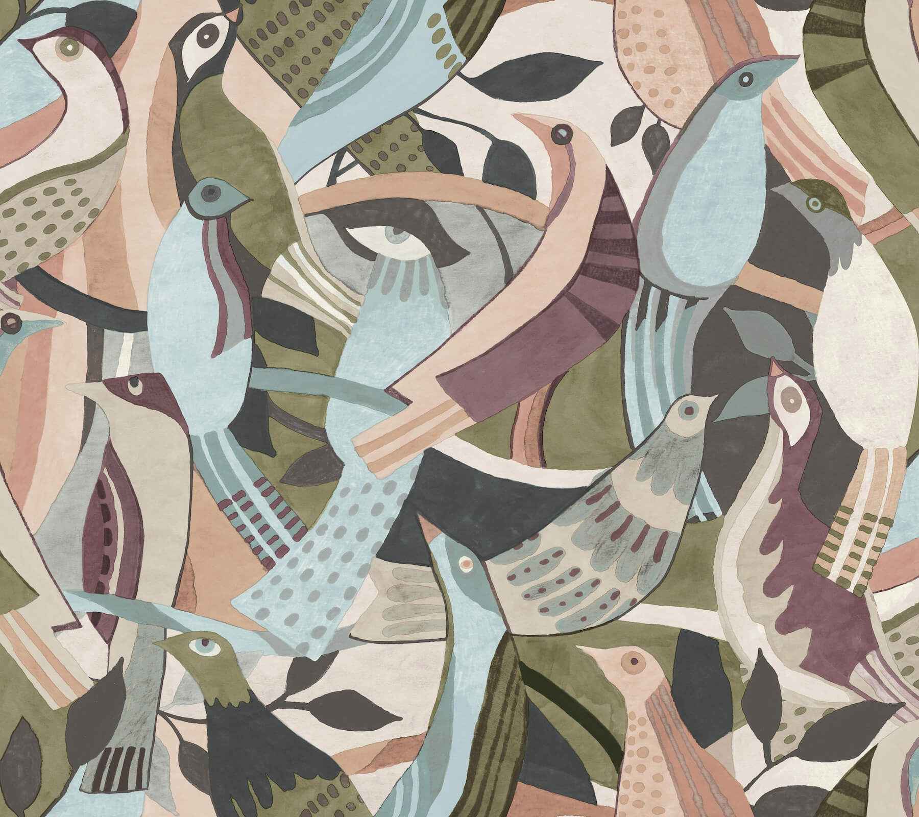 Fauvist Flock Plum Abstract Peel Stick Wallpaper - York Wallcoverings - PSW1709RL - York Wallcoverings Wallpaper
