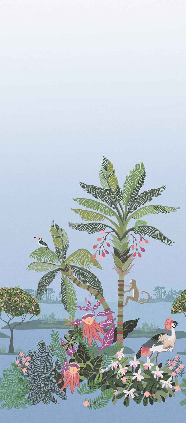 Tropical Lagoon Lush Premium Peel Stick Wall Mural - York Wallcoverings - PSW1710M - York Wallcoverings Wallpaper