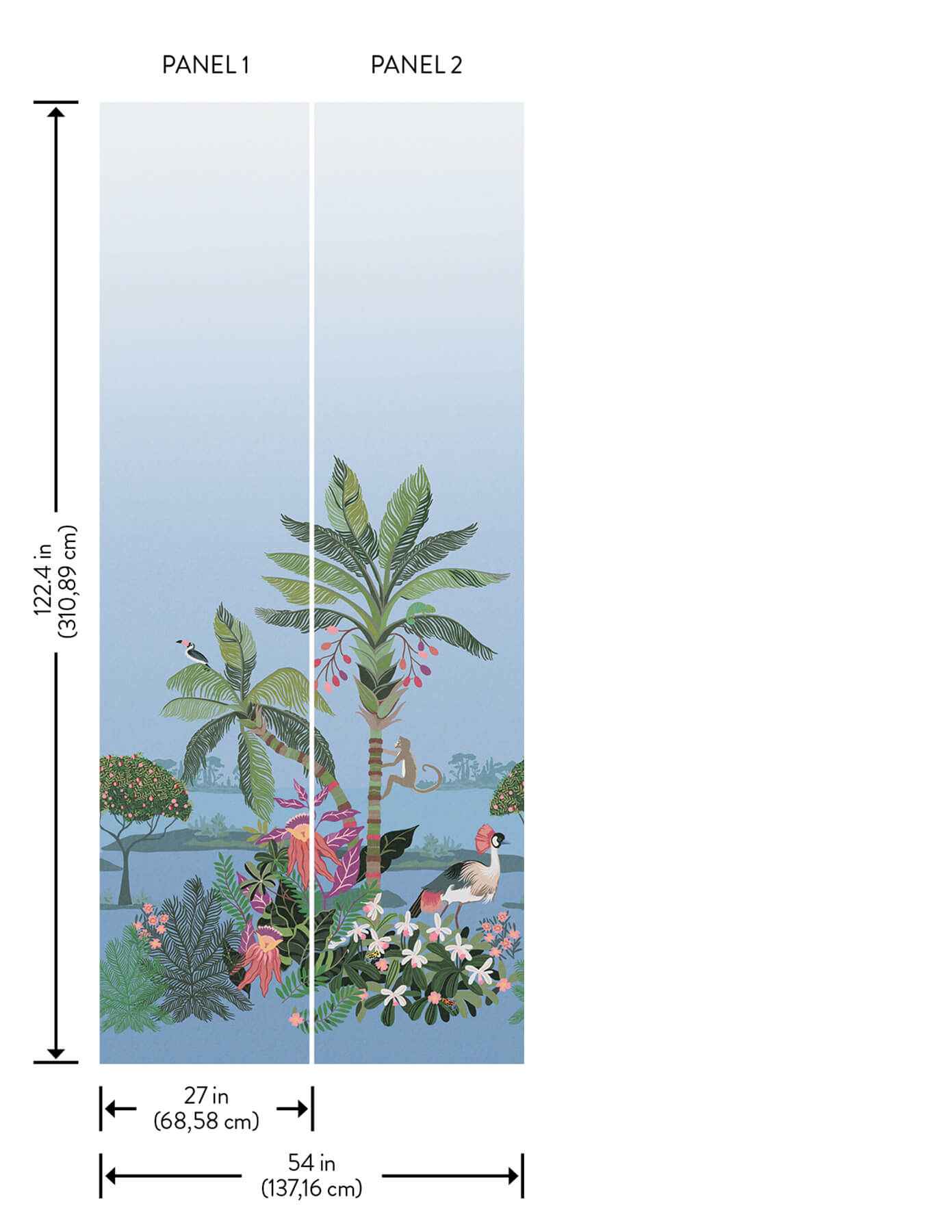 Tropical Lagoon Lush Premium Peel Stick Wall Mural - York Wallcoverings - PSW1710M - York Wallcoverings Wallpaper