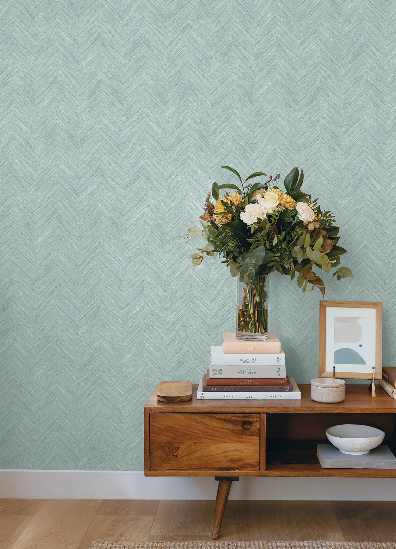caladesi-aqua-linen-chevron-wallpaper-york-wallcoverings-4192-13672 - York Wallcoverings Wallpaper