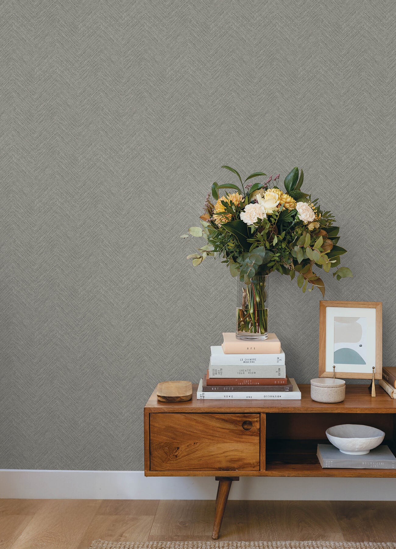 caladesi-dark-grey-linen-chevron-wallpaper-york-wallcoverings-4192-13674 - York Wallcoverings Wallpaper