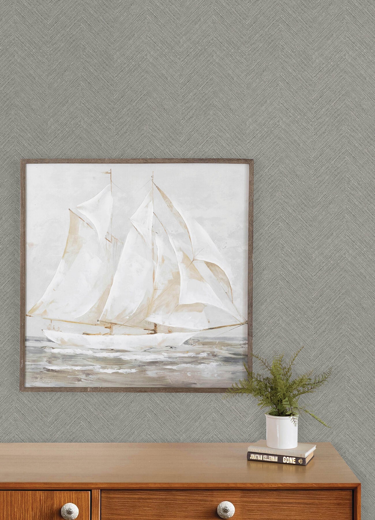 caladesi-dark-grey-linen-chevron-wallpaper-york-wallcoverings-4192-13674 - York Wallcoverings Wallpaper