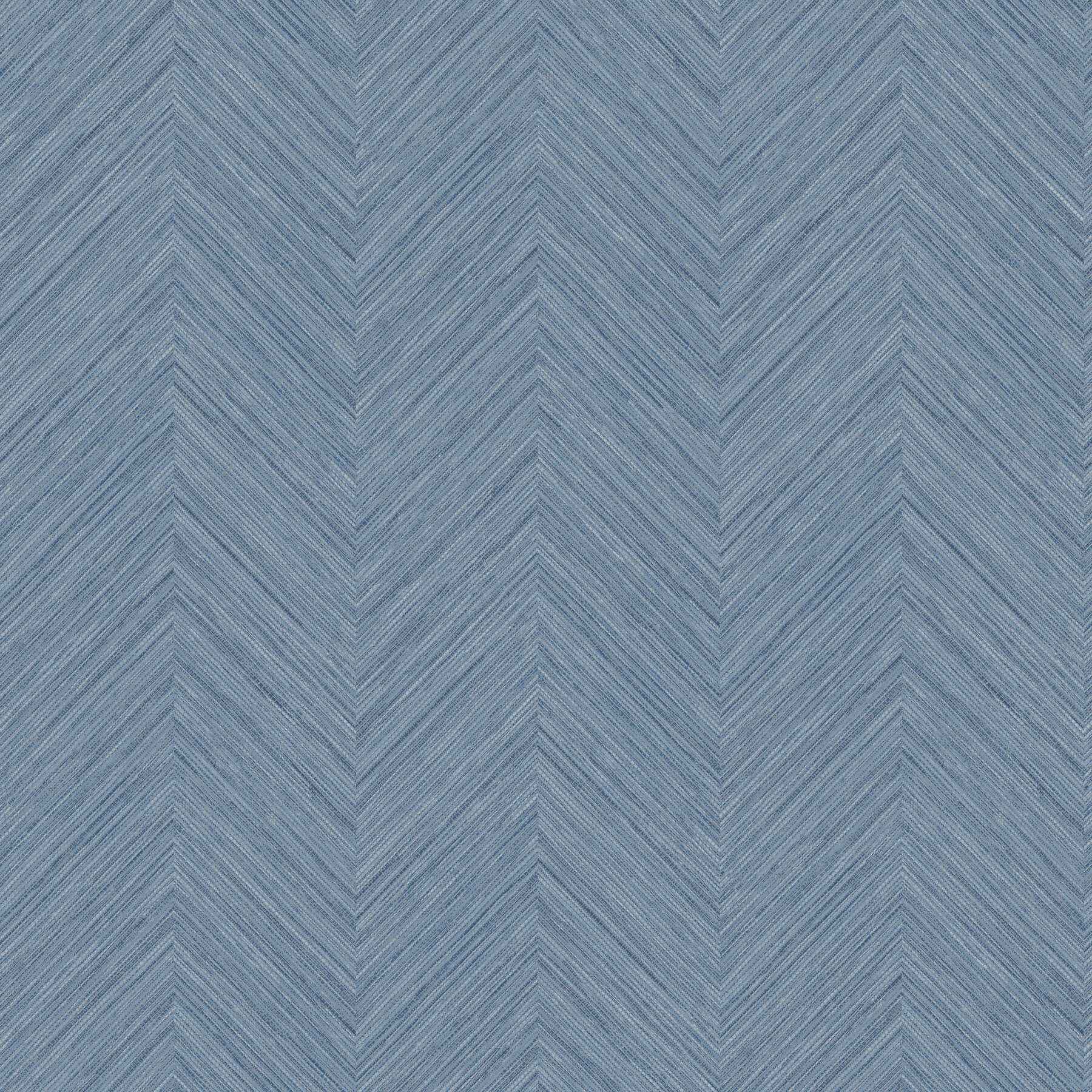 Caladesi Blue Linen Chevron Wallpaper - York Wallcoverings - 4192-13678 - York Wallcoverings Wallpaper