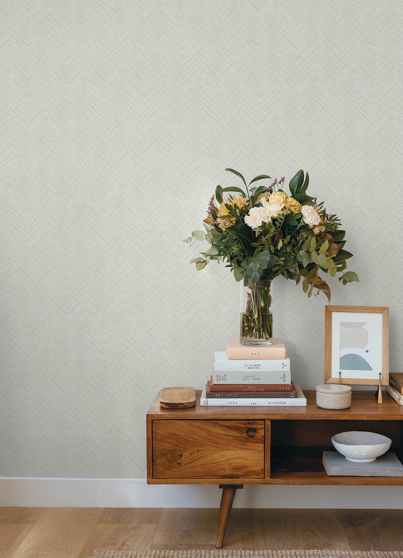 caladesi-light-grey-linen-chevron-wallpaper-york-wallcoverings-4192-13679 - York Wallcoverings Wallpaper