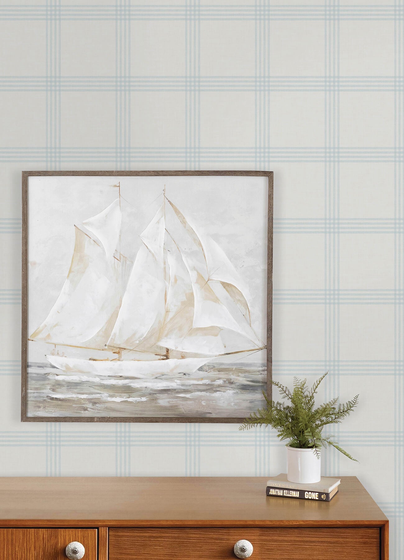 twain-light-blue-plaid-wallpaper-york-wallcoverings-4192-24475 - York Wallcoverings Wallpaper