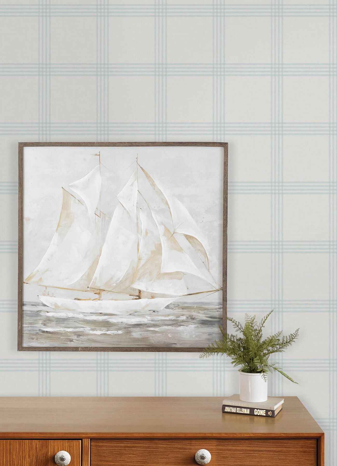 Twain Light Blue Plaid Wallpaper - York Wallcoverings - 4192-24475 - York Wallcoverings Wallpaper