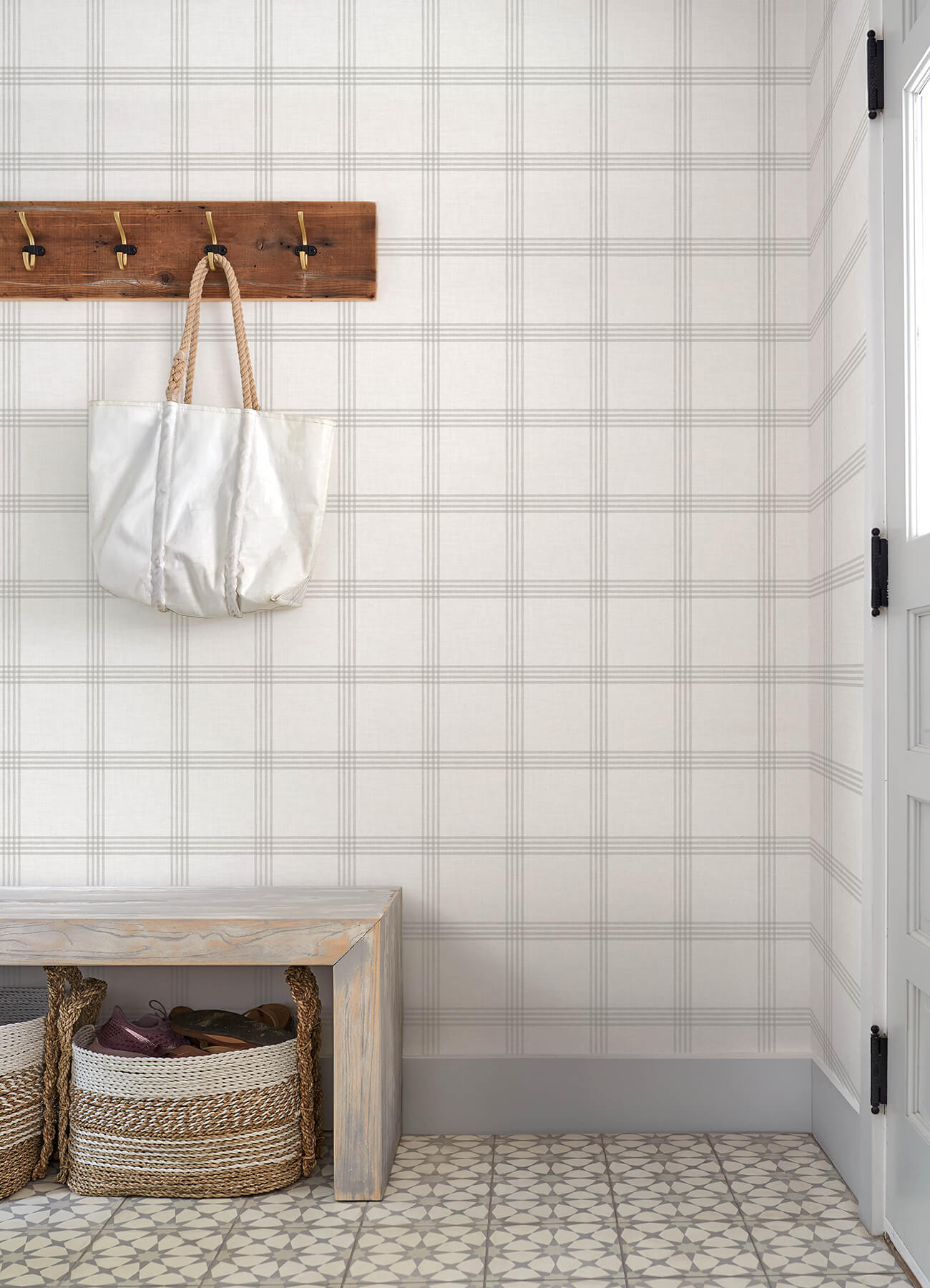 twain-dove-plaid-wallpaper-york-wallcoverings-4192-24478 - York Wallcoverings Wallpaper