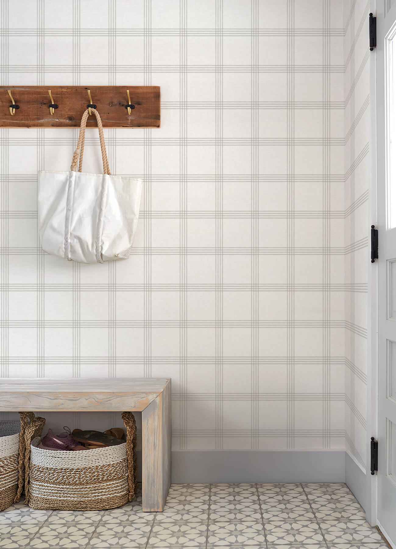 Twain Dove Plaid Wallpaper - York Wallcoverings - 4192-24478 - York Wallcoverings Wallpaper