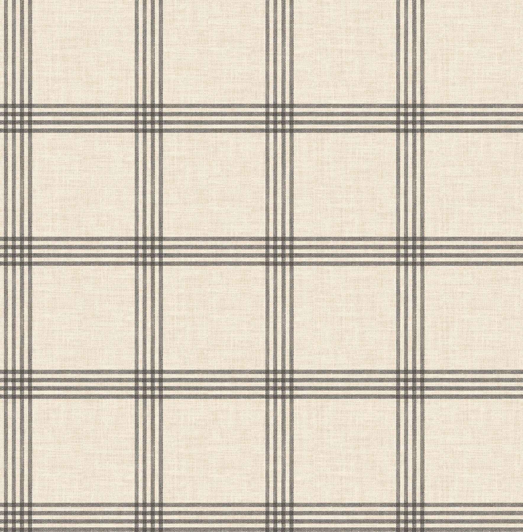 Twain Black Plaid Wallpaper - York Wallcoverings - 4192-24479