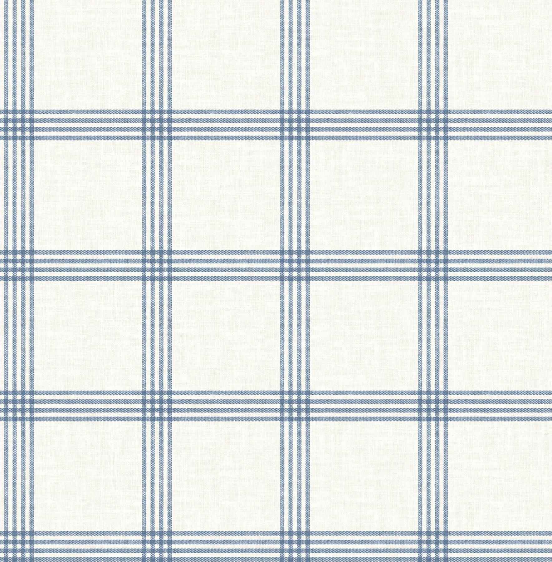 Twain Denim Plaid Wallpaper - York Wallcoverings - 4192-26993