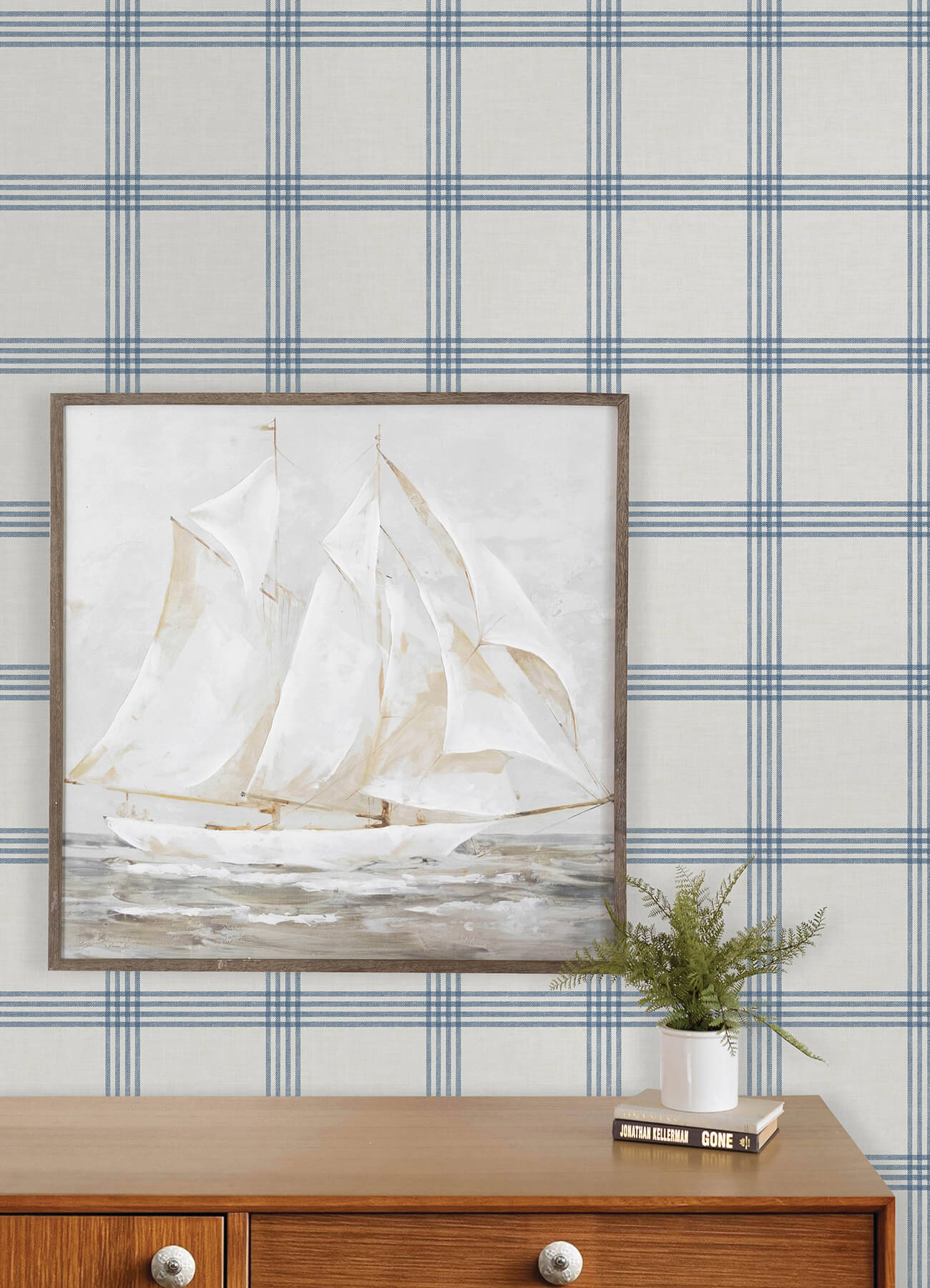 twain-denim-plaid-wallpaper-york-wallcoverings-4192-26993 - York Wallcoverings Wallpaper