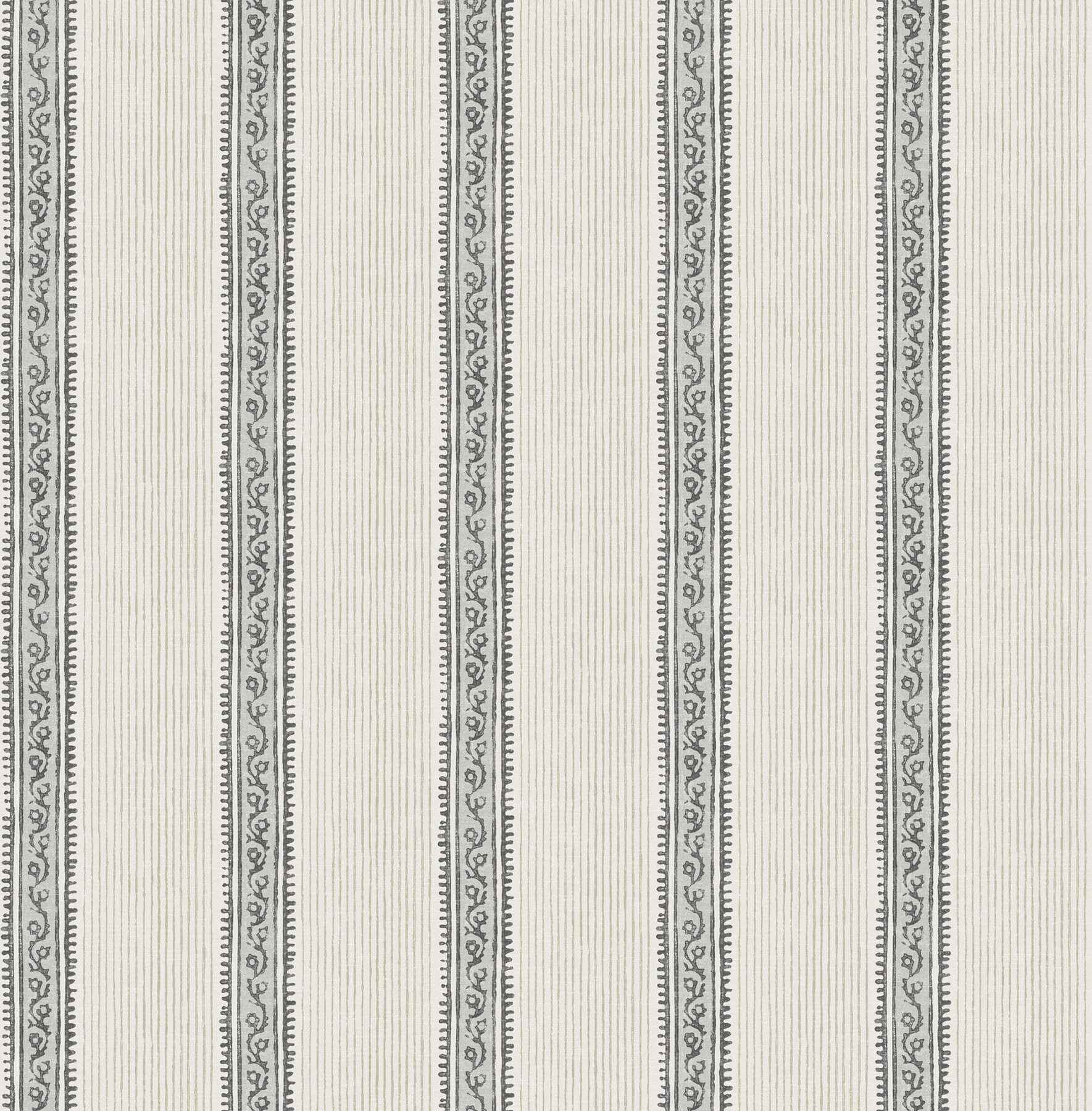 Mandevilla Black Vine Stripe Wallpaper - York Wallcoverings - 4192-27426 - York Wallcoverings Wallpaper