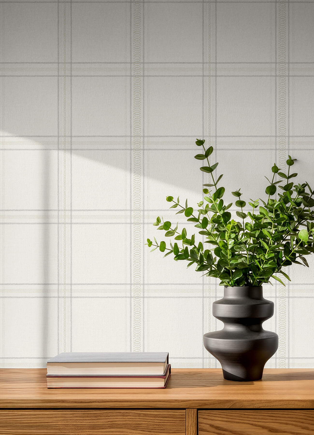 auberge-white-plaid-wallpaper-york-wallcoverings-4192-27606 - York Wallcoverings Wallpaper