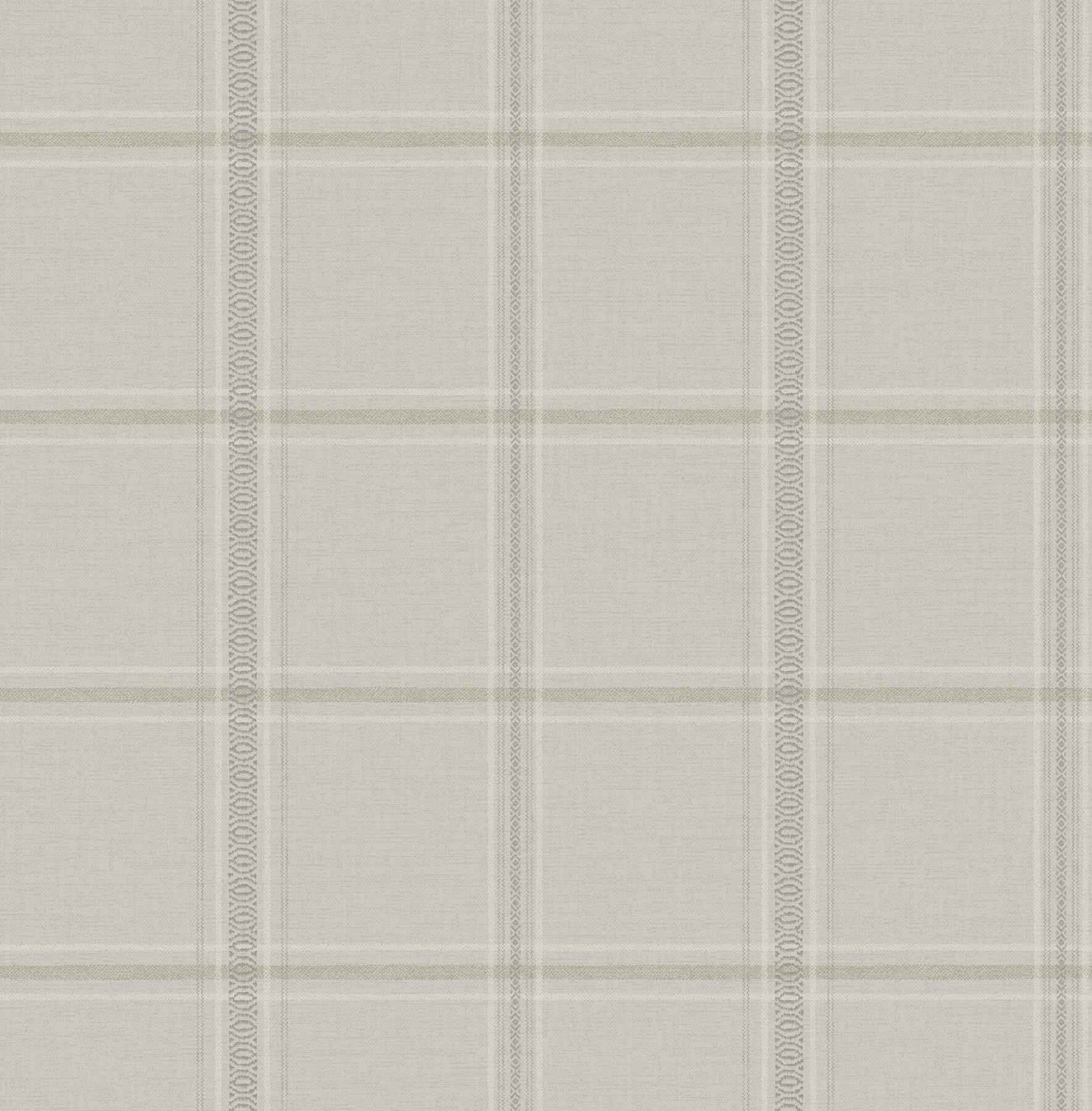 Auberge Taupe Plaid Wallpaper - York Wallcoverings - 4192-27608