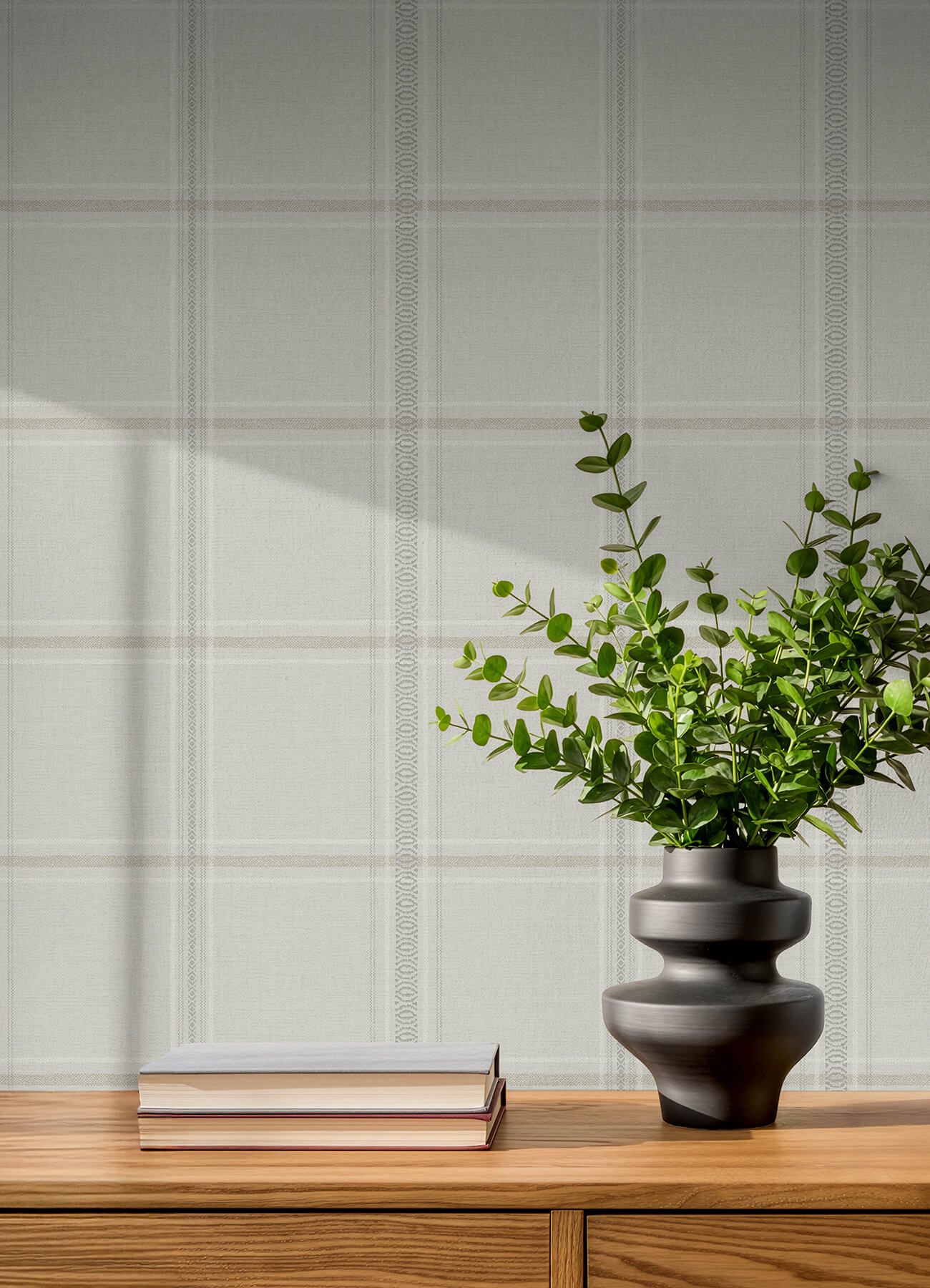 auberge-taupe-plaid-wallpaper-york-wallcoverings-4192-27608 - York Wallcoverings Wallpaper