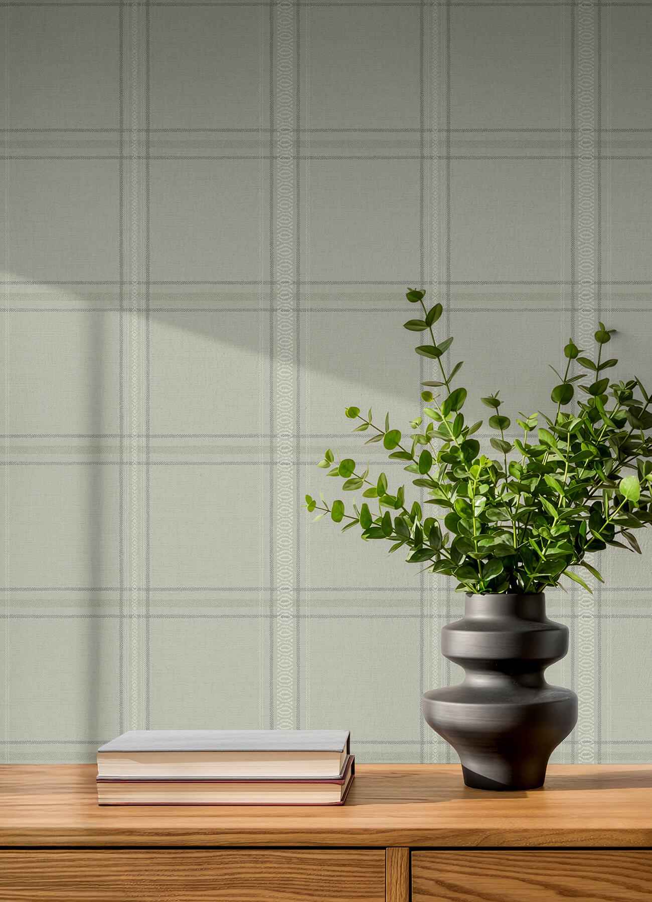 Auberge Sage Plaid Wallpaper - York Wallcoverings - 4192-27609 - York Wallcoverings Wallpaper