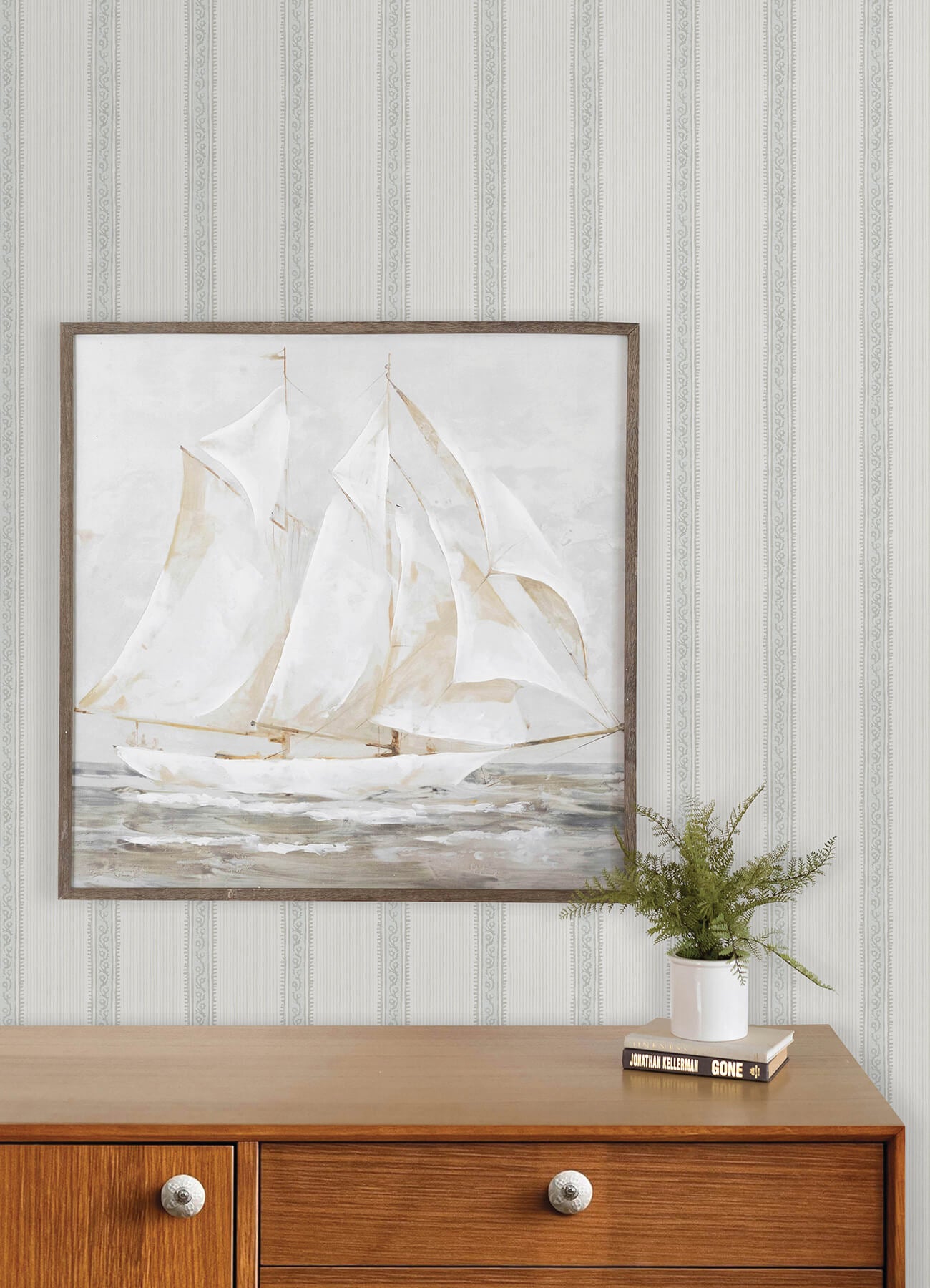 mandevilla-light-blue-vine-stripe-wallpaper-york-wallcoverings-4192-27690 - York Wallcoverings Wallpaper
