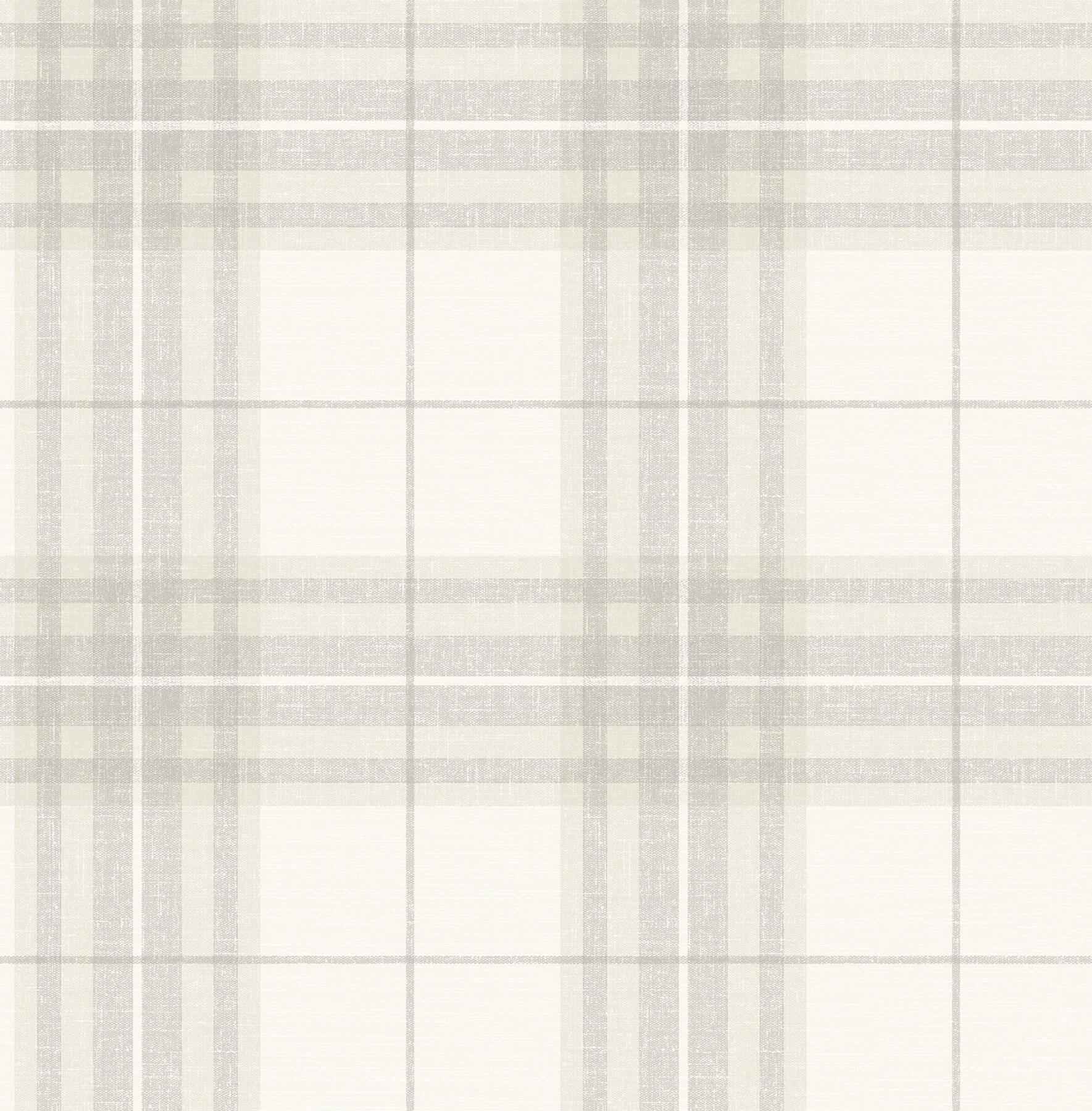 Cabin Check Grey Plaid Wallpaper - York Wallcoverings - 4192-27693