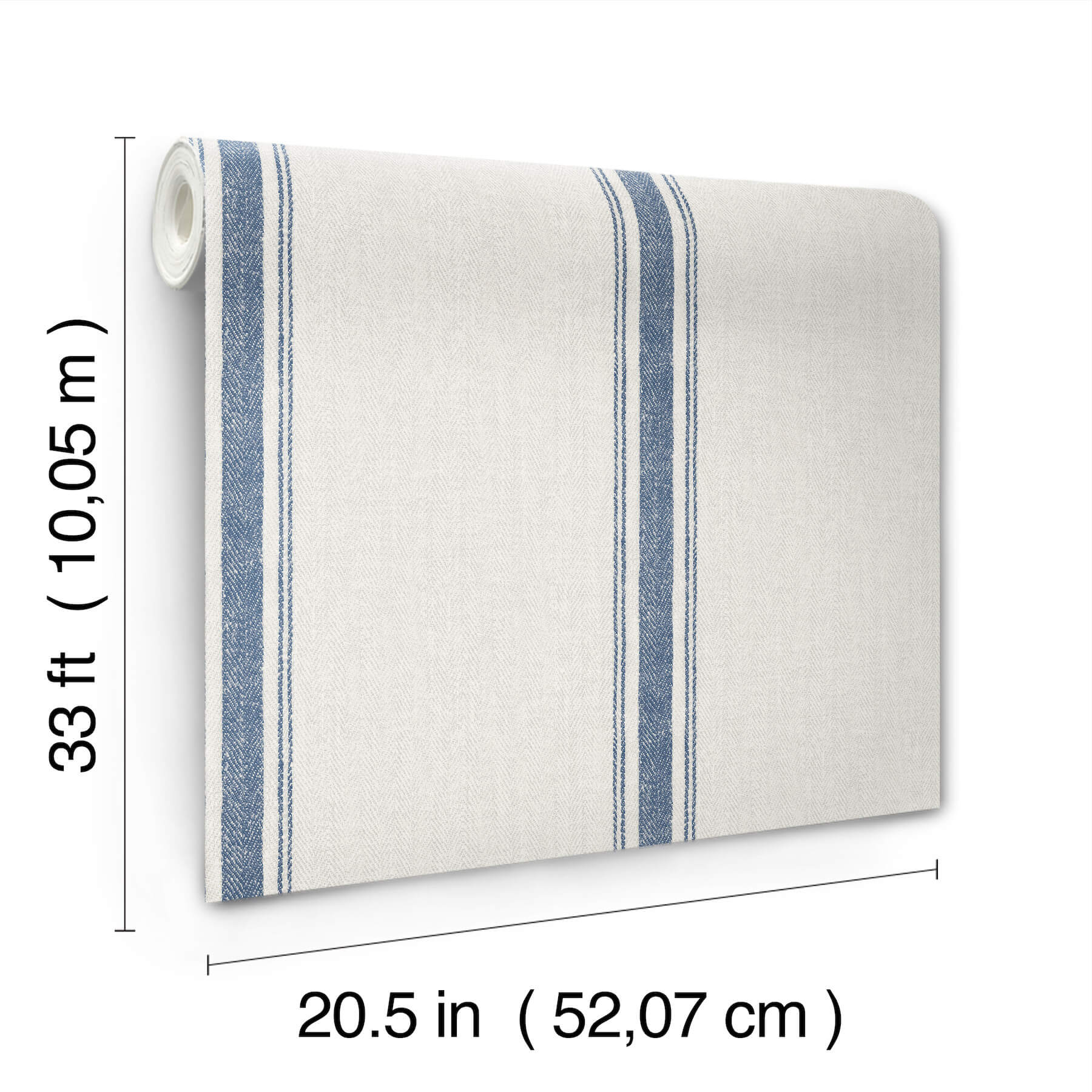 linette-blue-fabric-stripe-wallpaper-york-wallcoverings-4192-70067 - York Wallcoverings Wallpaper