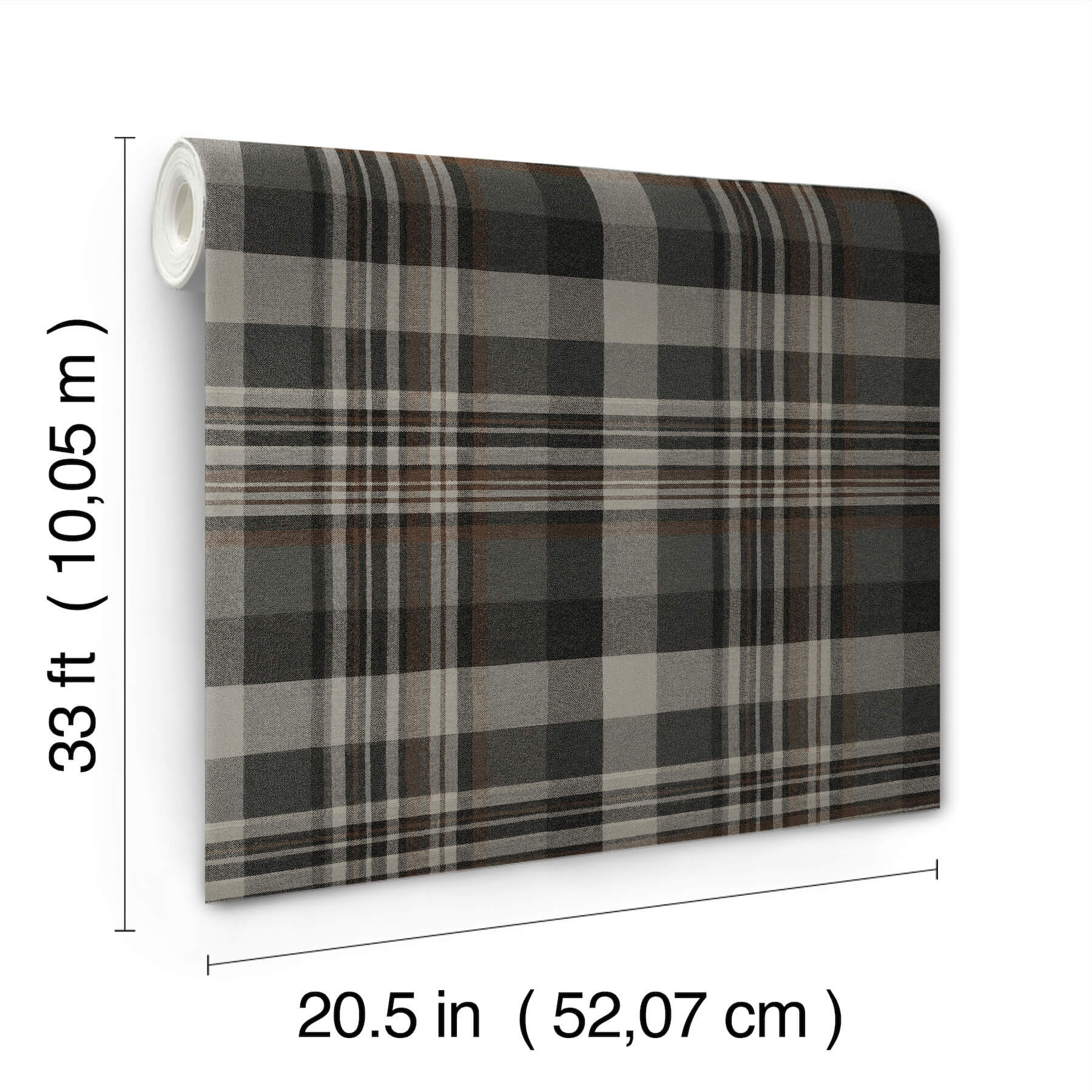 dutton-plaid-charcoal-flannel-wallpaper-york-wallcoverings-4192-72632 - York Wallcoverings Wallpaper