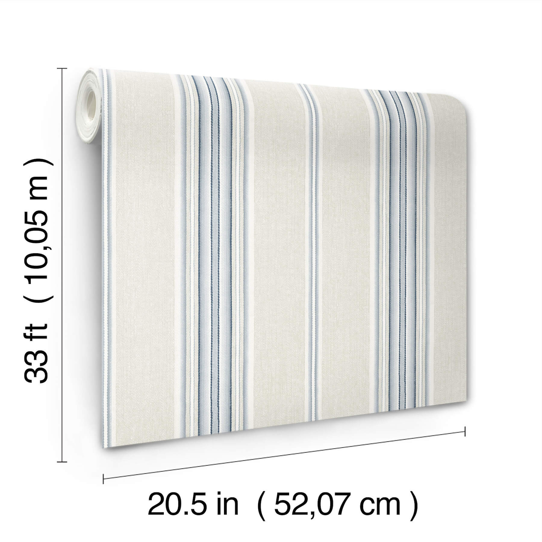 calvados-blue-linen-stripe-wallpaper-york-wallcoverings-4192-83123 - York Wallcoverings Wallpaper