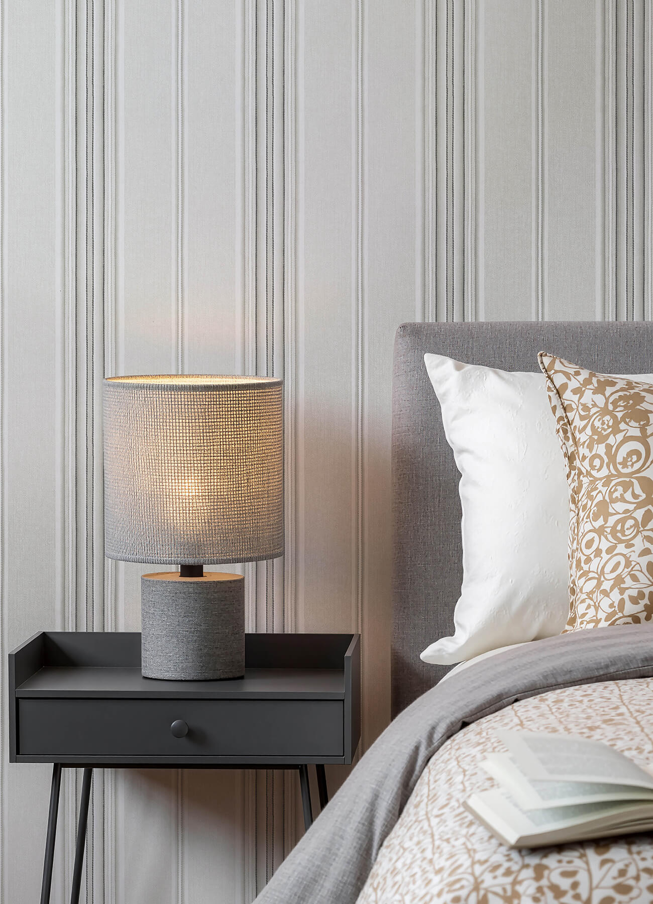 calvados-grey-linen-stripe-wallpaper-york-wallcoverings-4192-83124 - York Wallcoverings Wallpaper
