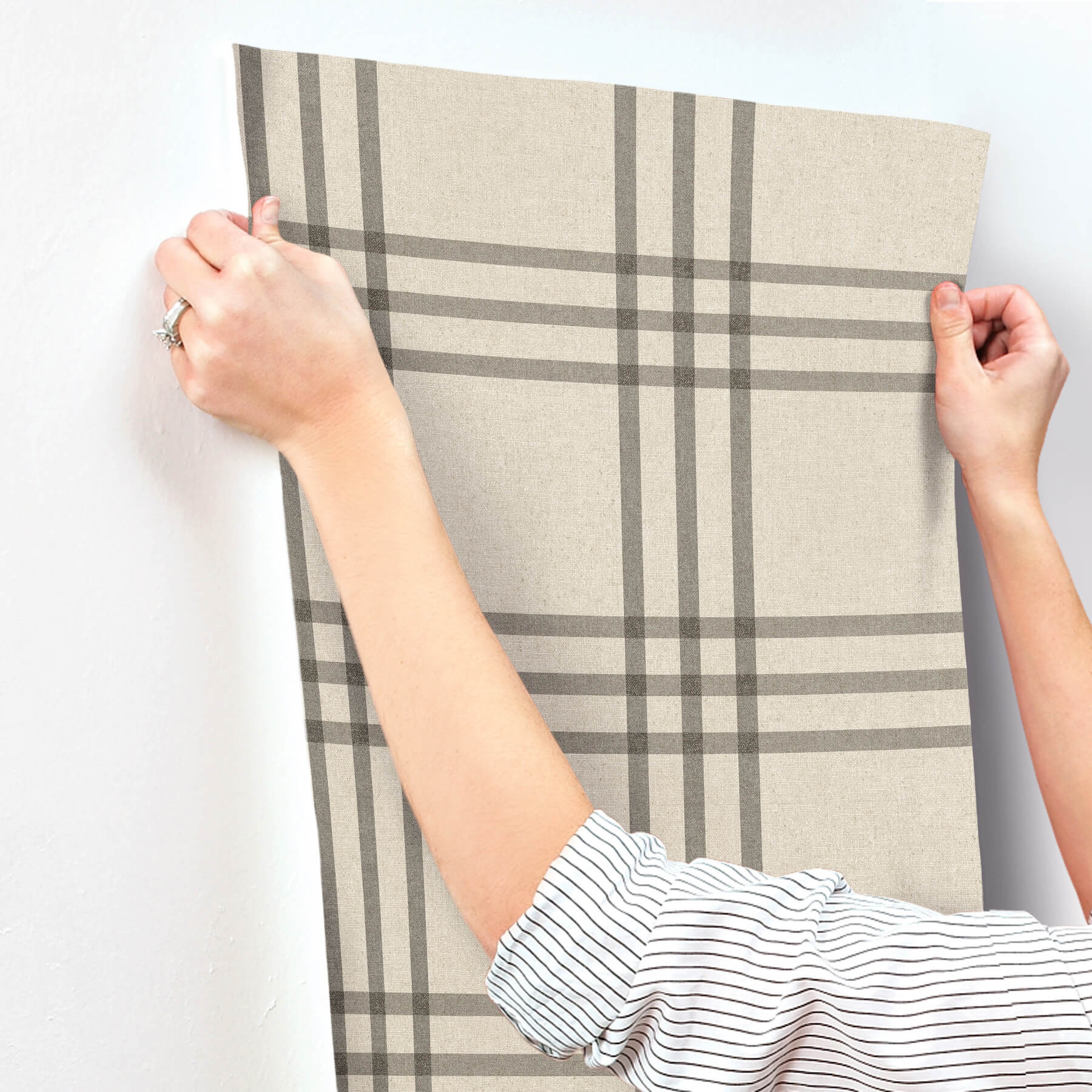 fletcher-black-plaid-wallpaper-york-wallcoverings-4192-83403 - York Wallcoverings Wallpaper