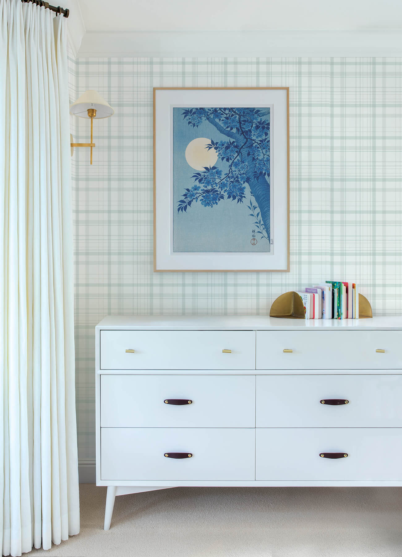 burgess-light-blue-plaid-wallpaper-york-wallcoverings-4192-83410 - York Wallcoverings Wallpaper