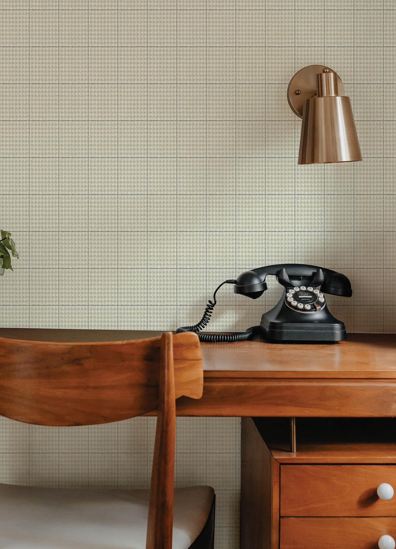 prescott-taupe-glen-check-wallpaper-york-wallcoverings-4192-83414 - York Wallcoverings Wallpaper