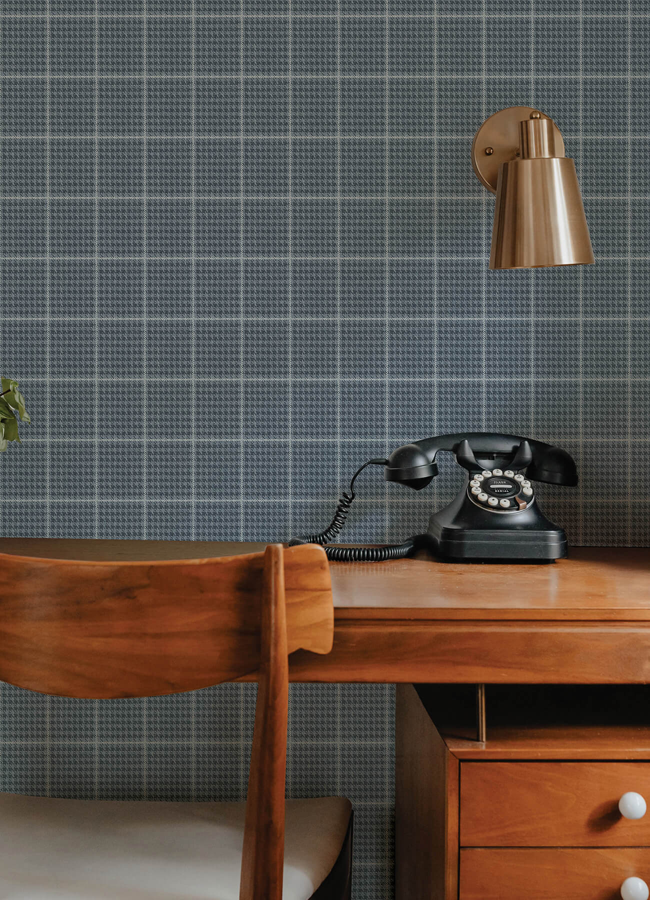 prescott-navy-glen-check-wallpaper-york-wallcoverings-4192-83416 - York Wallcoverings Wallpaper