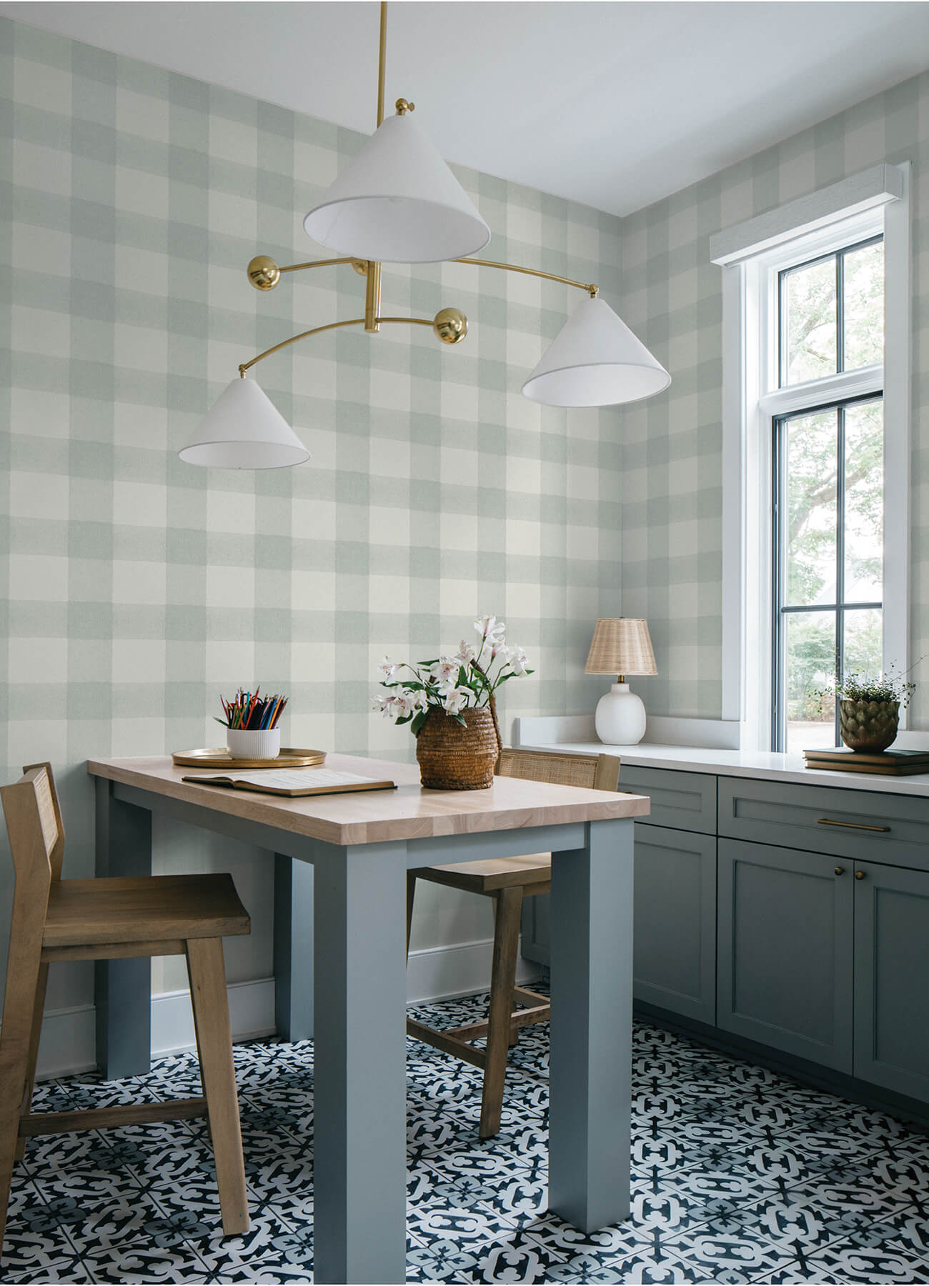 thorpe-aqua-plaid-wallpaper-york-wallcoverings-4192-83419 - York Wallcoverings Wallpaper