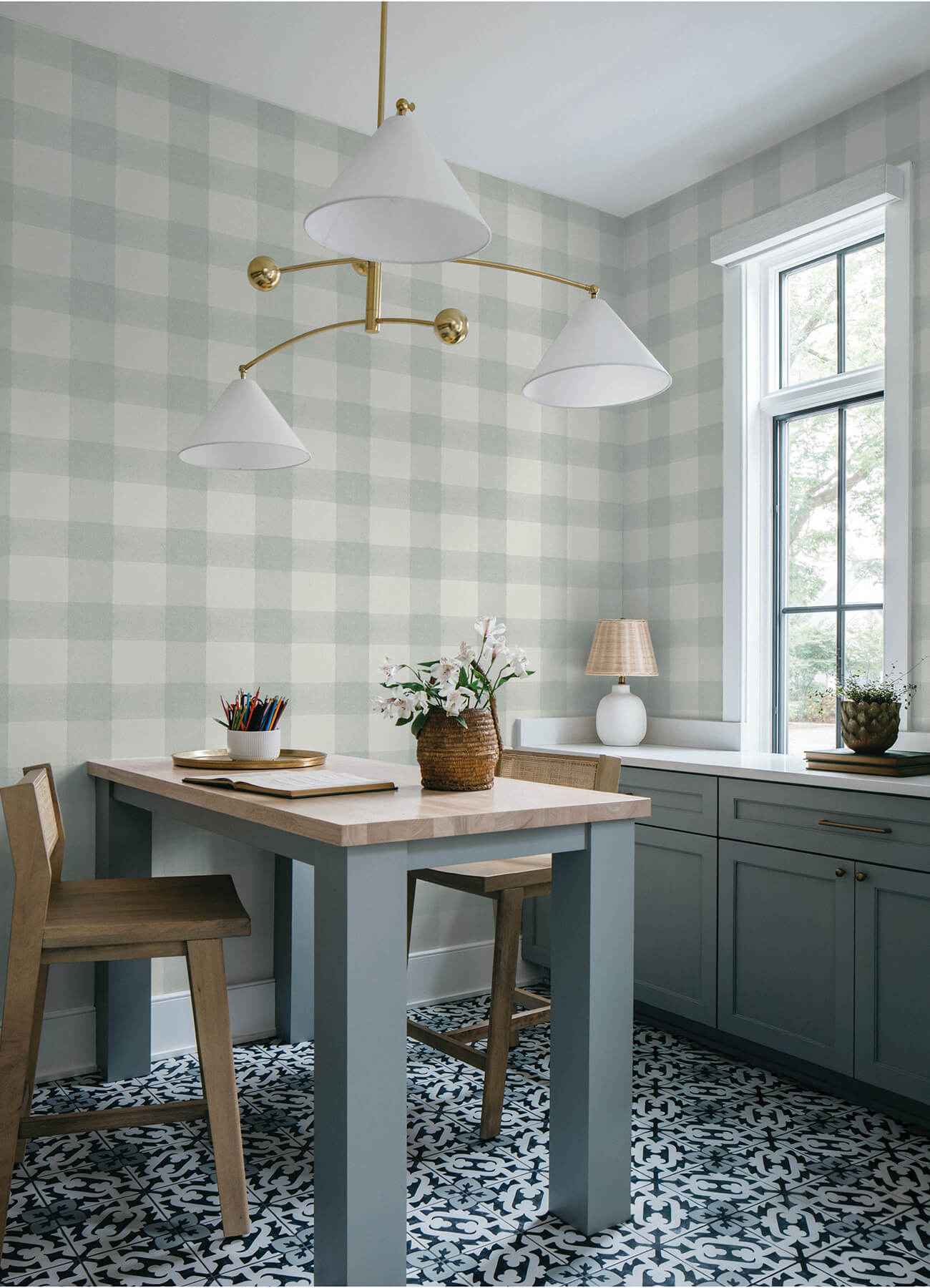 Thorpe Aqua Plaid Wallpaper - York Wallcoverings - 4192-83419 - York Wallcoverings Wallpaper