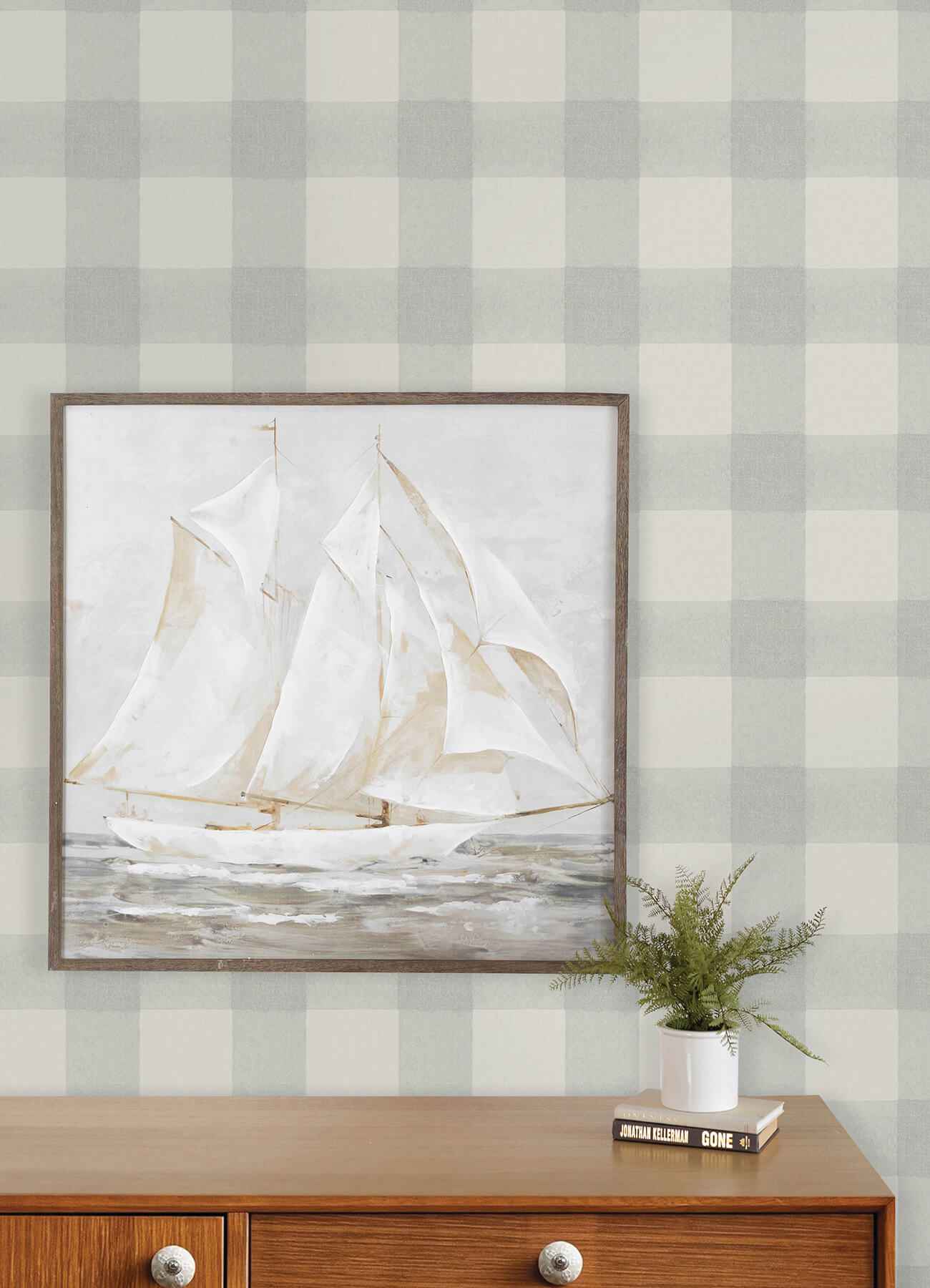 Thorpe Aqua Plaid Wallpaper - York Wallcoverings - 4192-83419 - York Wallcoverings Wallpaper