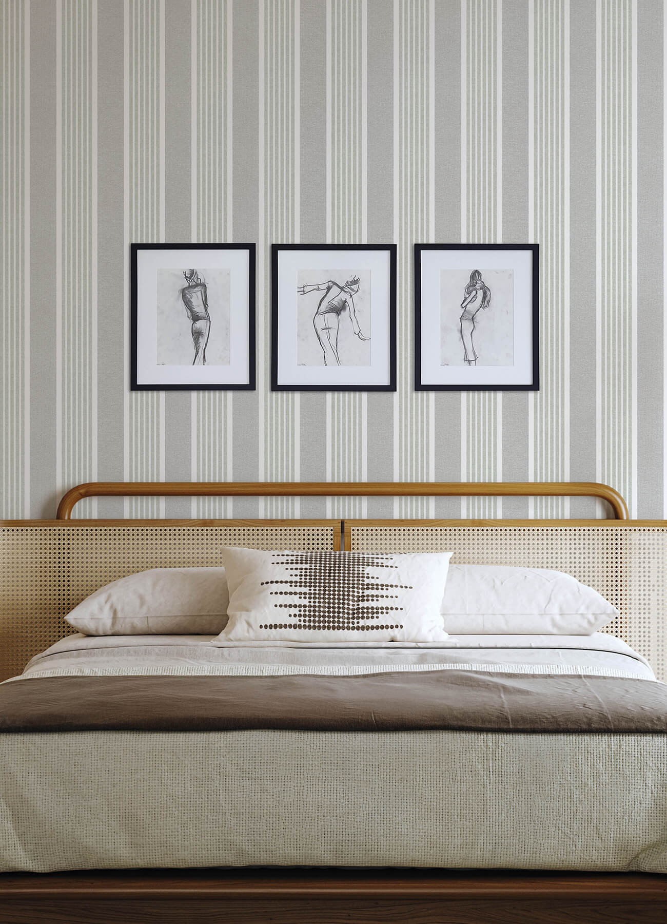 bingley-green-embellished-stripe-wallpaper-york-wallcoverings-4192-83432 - York Wallcoverings Wallpaper