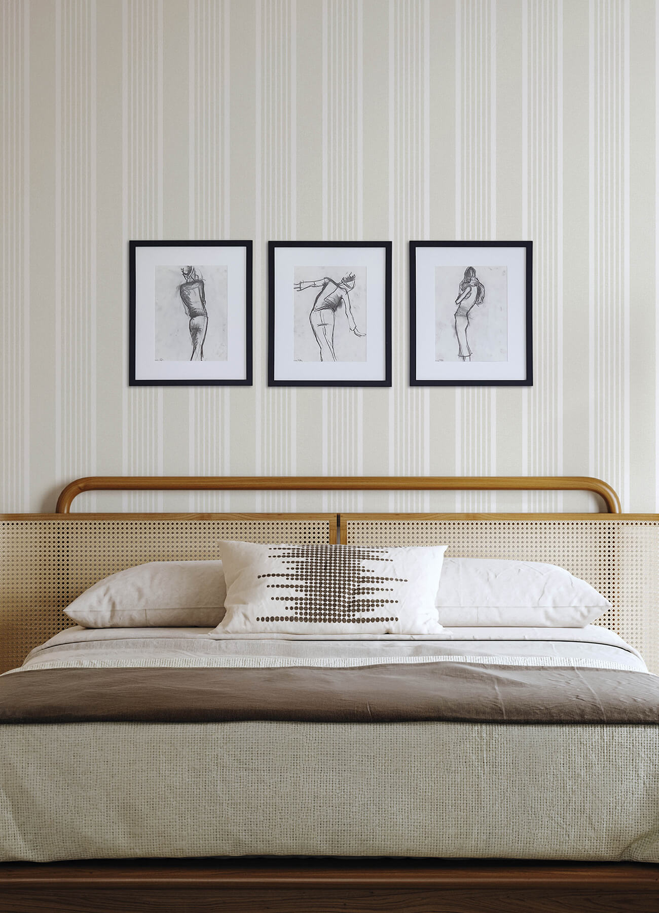 bingley-beige-embellished-stripe-wallpaper-york-wallcoverings-4192-83433 - York Wallcoverings Wallpaper
