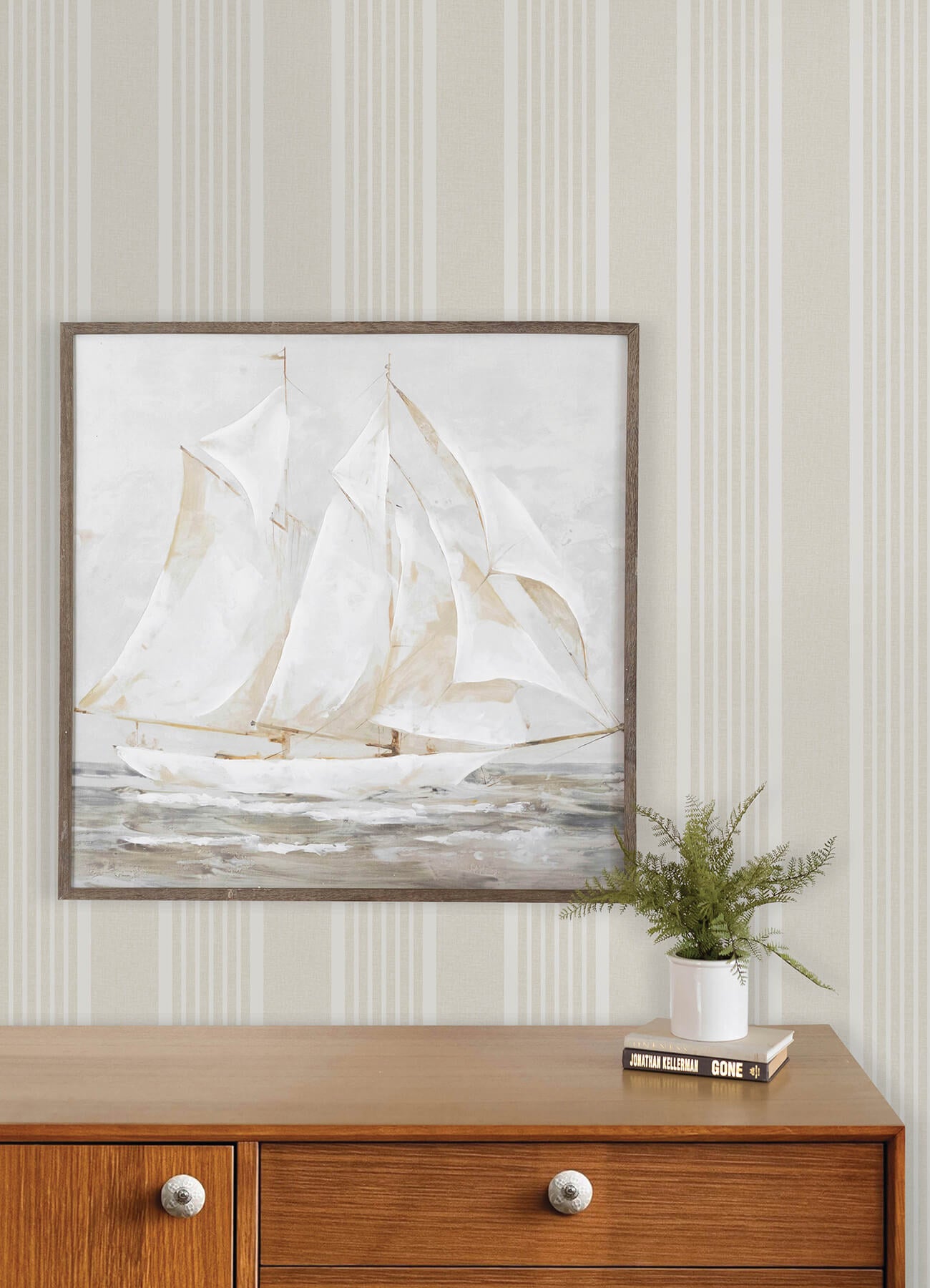 bingley-beige-embellished-stripe-wallpaper-york-wallcoverings-4192-83433 - York Wallcoverings Wallpaper