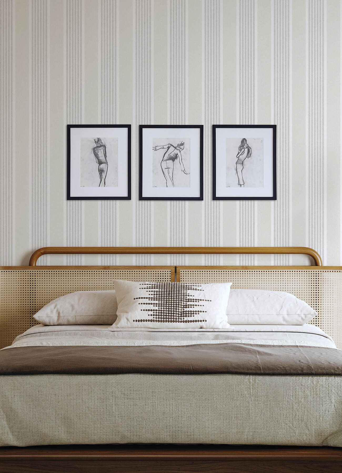 bingley-light-grey-embellished-stripe-wallpaper-york-wallcoverings-4192-83434 - York Wallcoverings Wallpaper