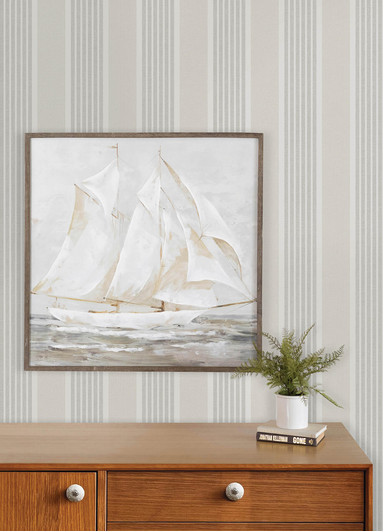 bingley-light-grey-embellished-stripe-wallpaper-york-wallcoverings-4192-83434 - York Wallcoverings Wallpaper