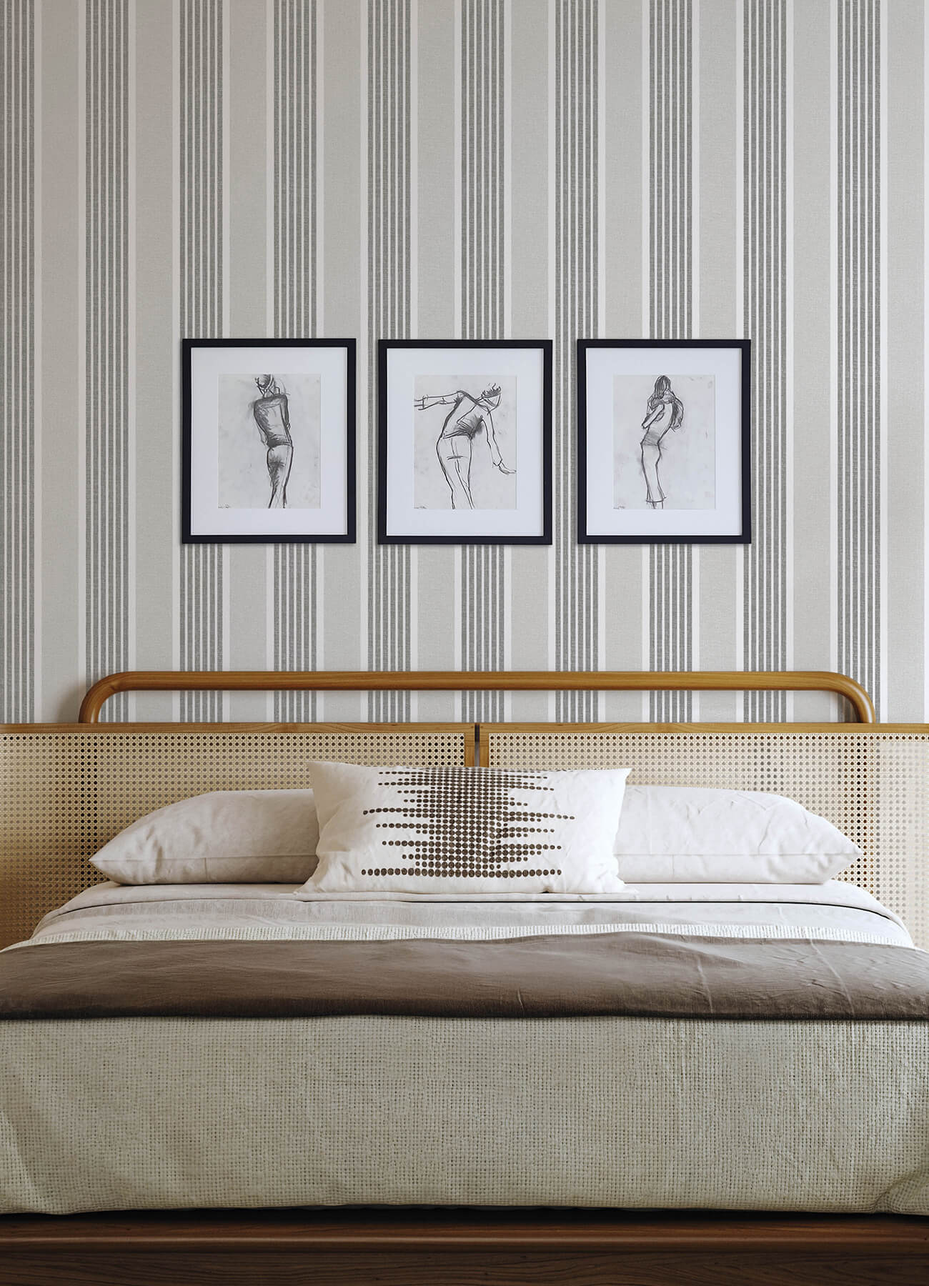 bingley-charcoal-embellished-stripe-wallpaper-york-wallcoverings-4192-83435 - York Wallcoverings Wallpaper