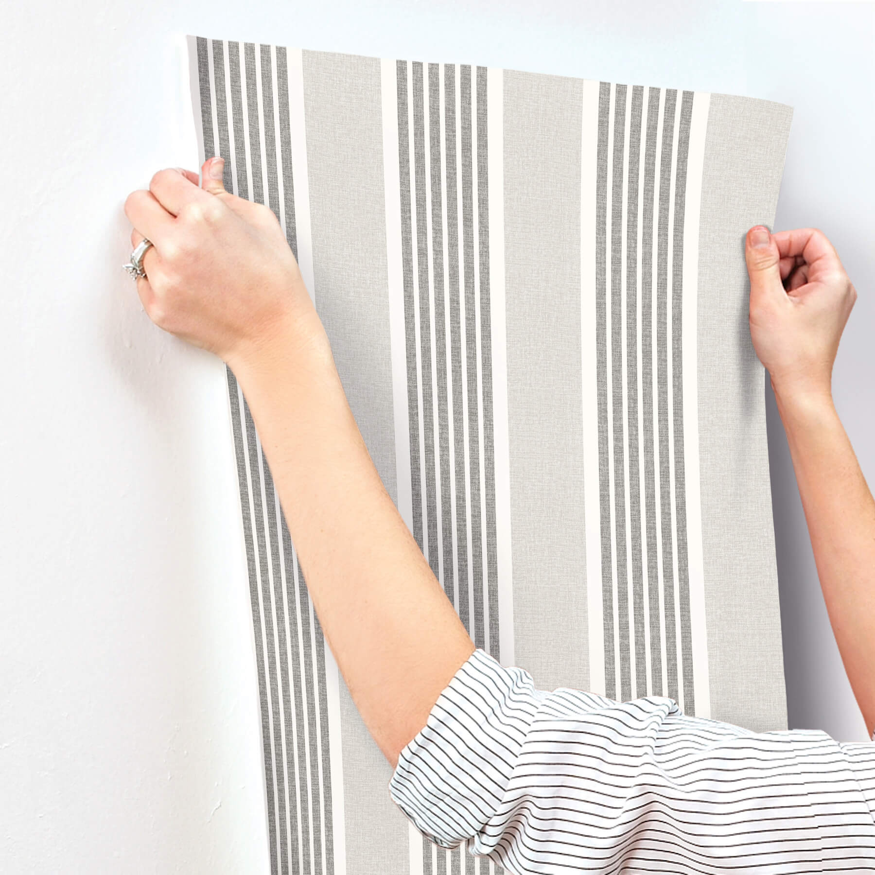 bingley-charcoal-embellished-stripe-wallpaper-york-wallcoverings-4192-83435 - York Wallcoverings Wallpaper