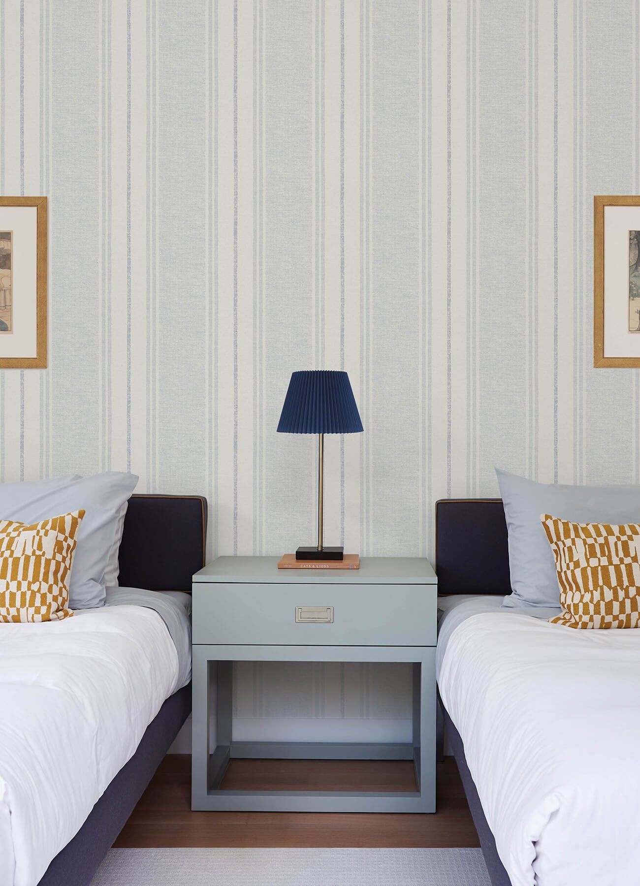 maddox-sky-blue-flannel-stripe-wallpaper-york-wallcoverings-4192-83439 - York Wallcoverings Wallpaper