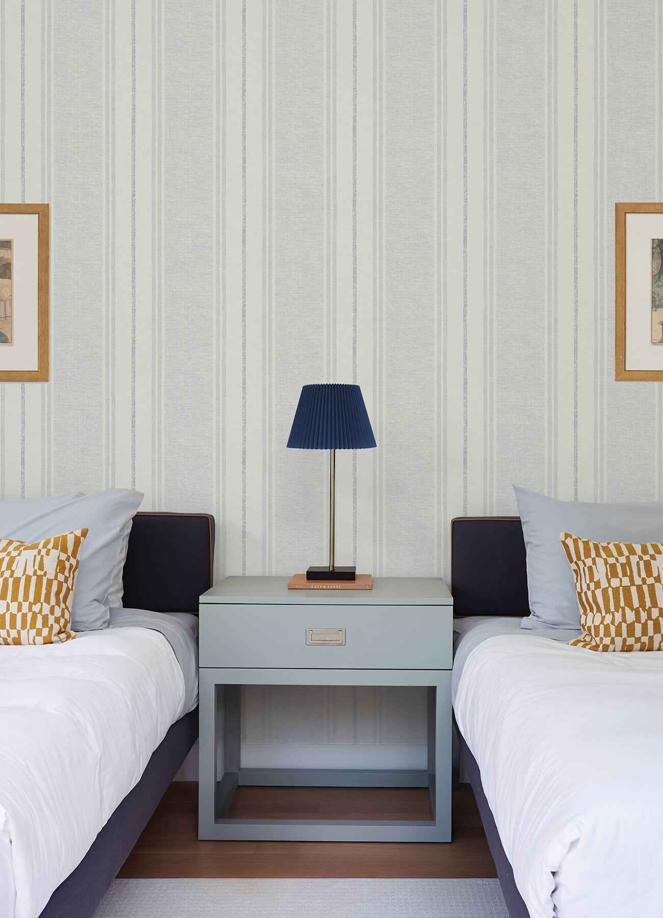 Maddox Sky Blue Flannel Stripe Wallpaper - York Wallcoverings - 4192-83439 - York Wallcoverings Wallpaper