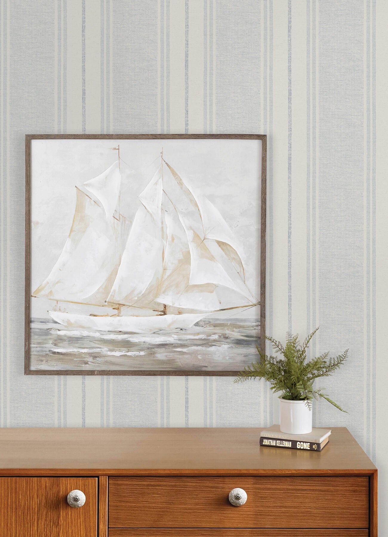 maddox-sky-blue-flannel-stripe-wallpaper-york-wallcoverings-4192-83439 - York Wallcoverings Wallpaper