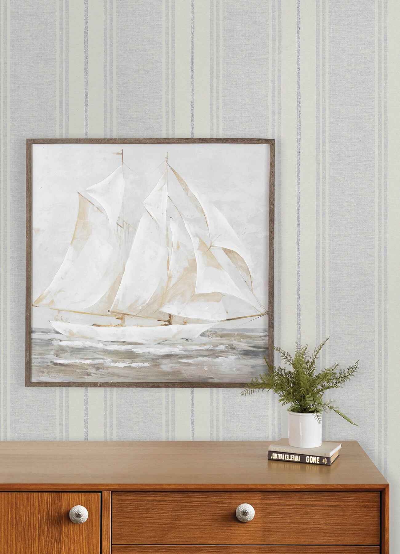 Maddox Sky Blue Flannel Stripe Wallpaper - York Wallcoverings - 4192-83439 - York Wallcoverings Wallpaper