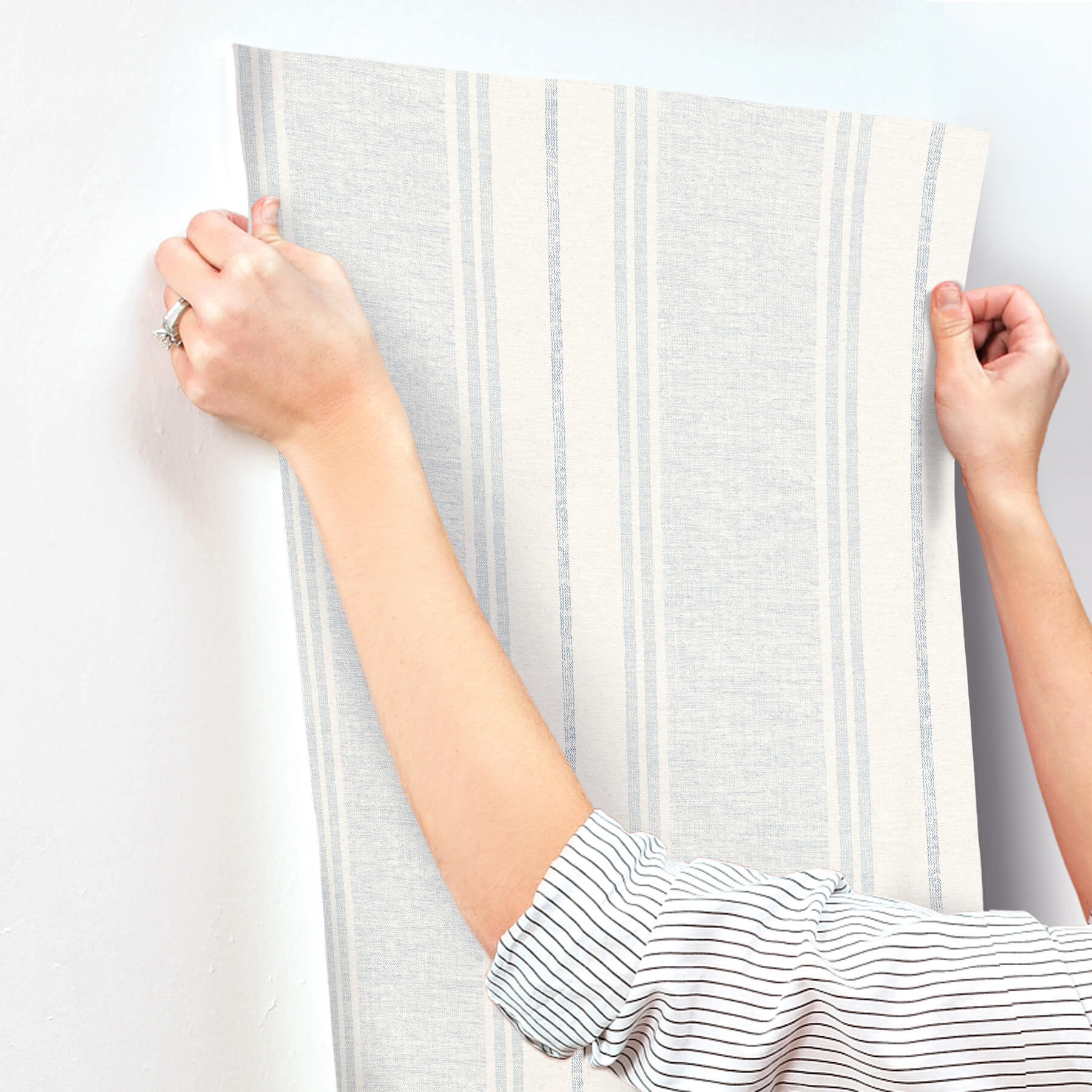 maddox-sky-blue-flannel-stripe-wallpaper-york-wallcoverings-4192-83439 - York Wallcoverings Wallpaper